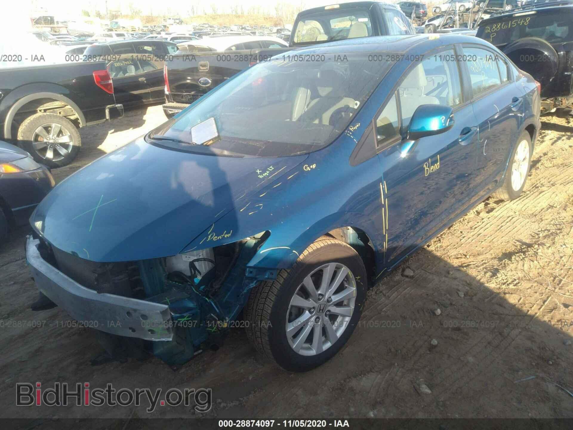 2012 HONDA CIVIC SDN - VIN: 2HGFB2F84CH585700 - Фото 2