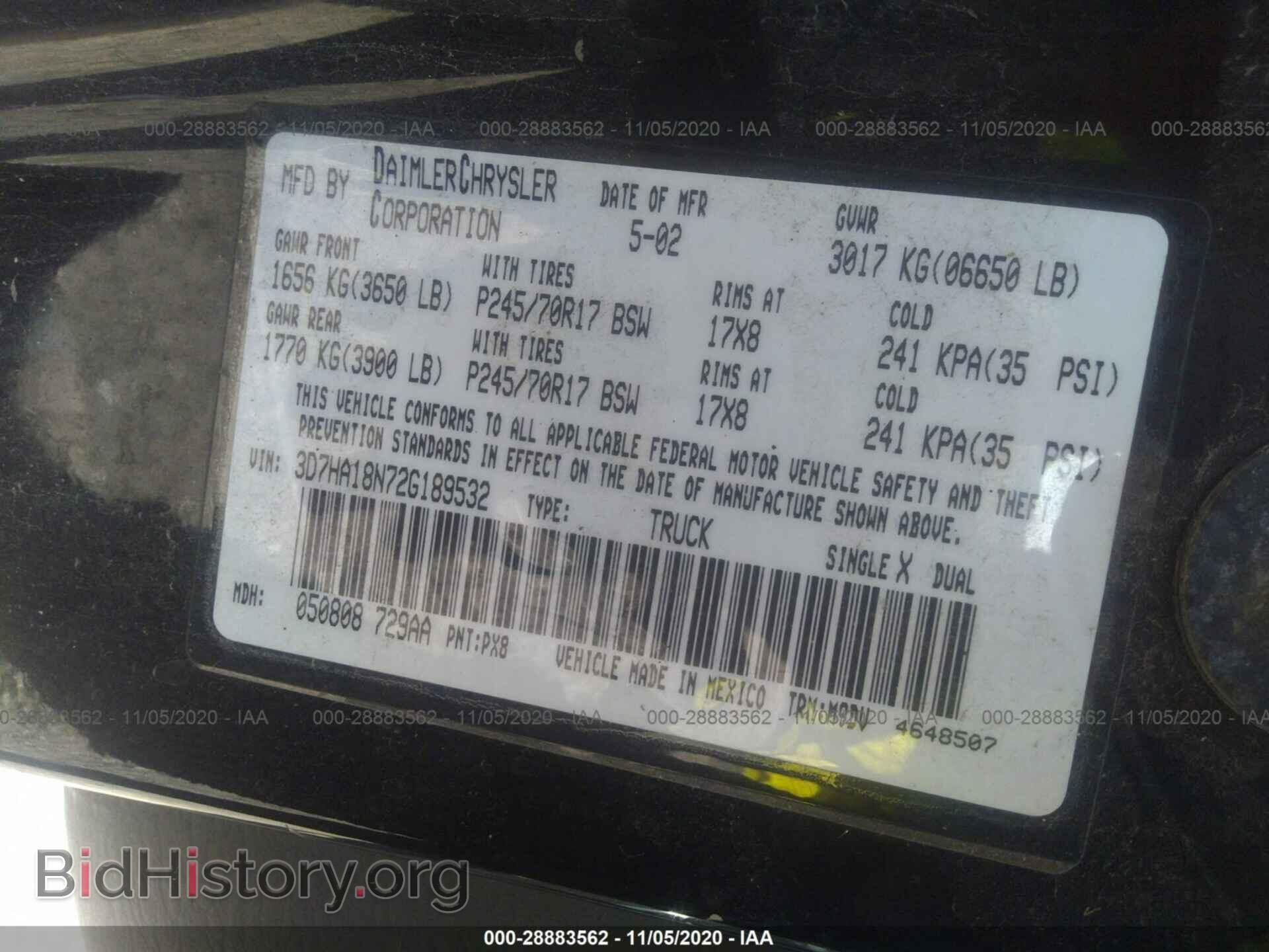 2002 DODGE RAM 1500 - VIN: 3D7HA18N72G189532 - Photo 9