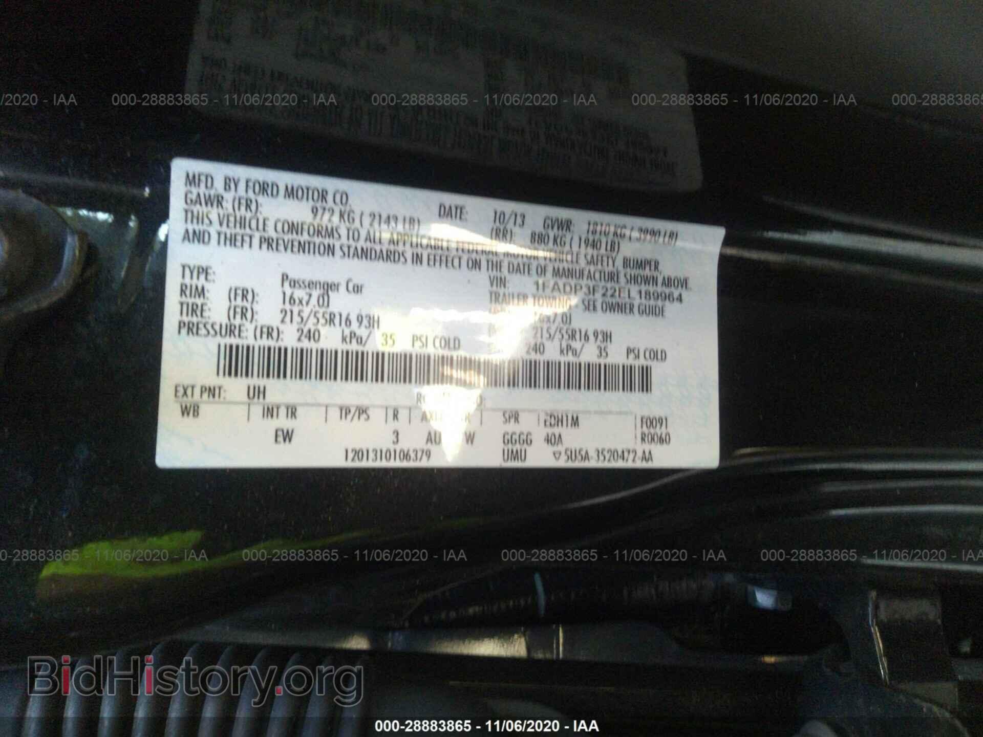 2014 FORD FOCUS - VIN: 1FADP3F22EL189964 - Photo 9