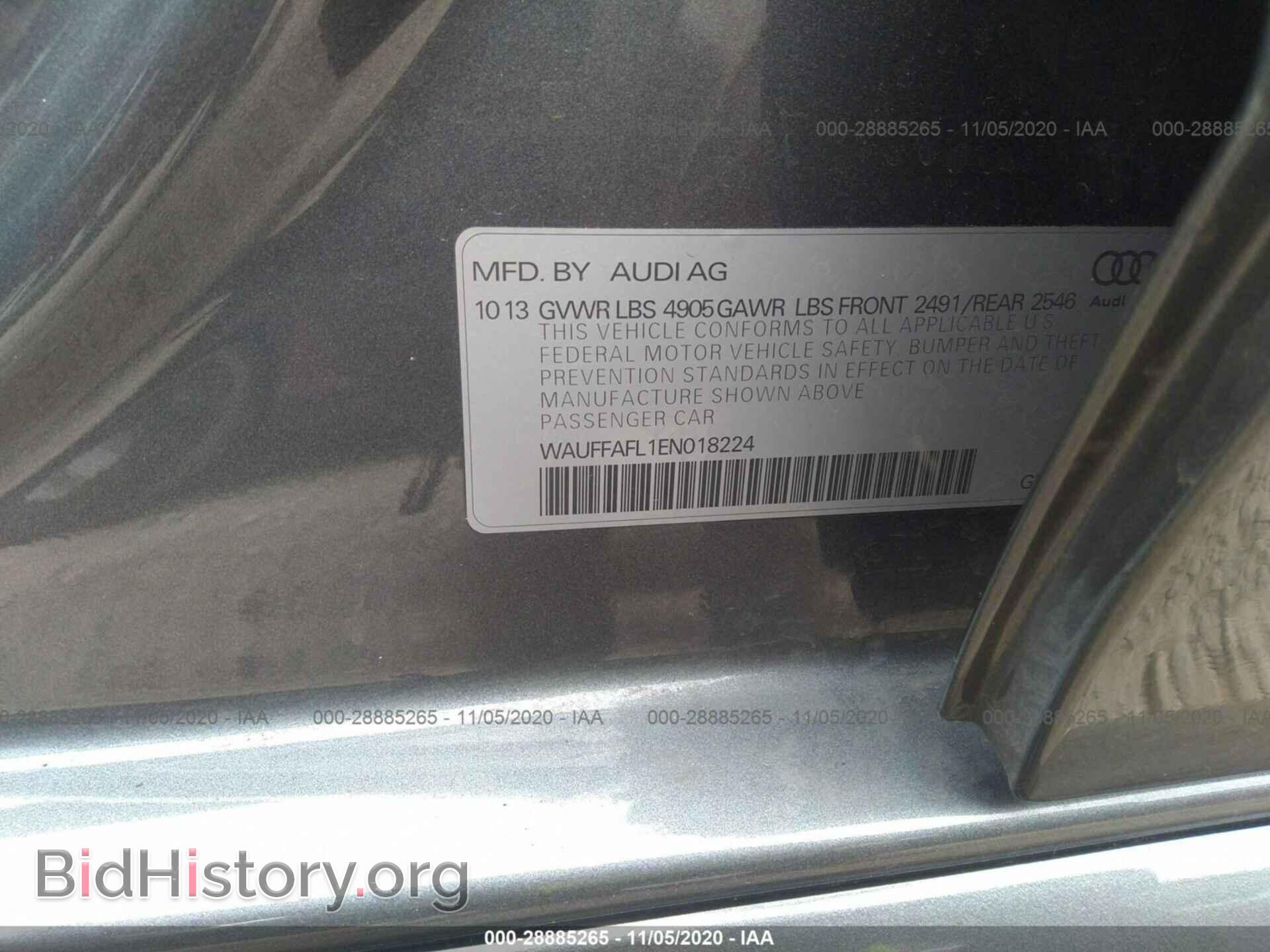 2014 AUDI A4 - VIN: WAUFFAFL1EN018224 - Photo 9