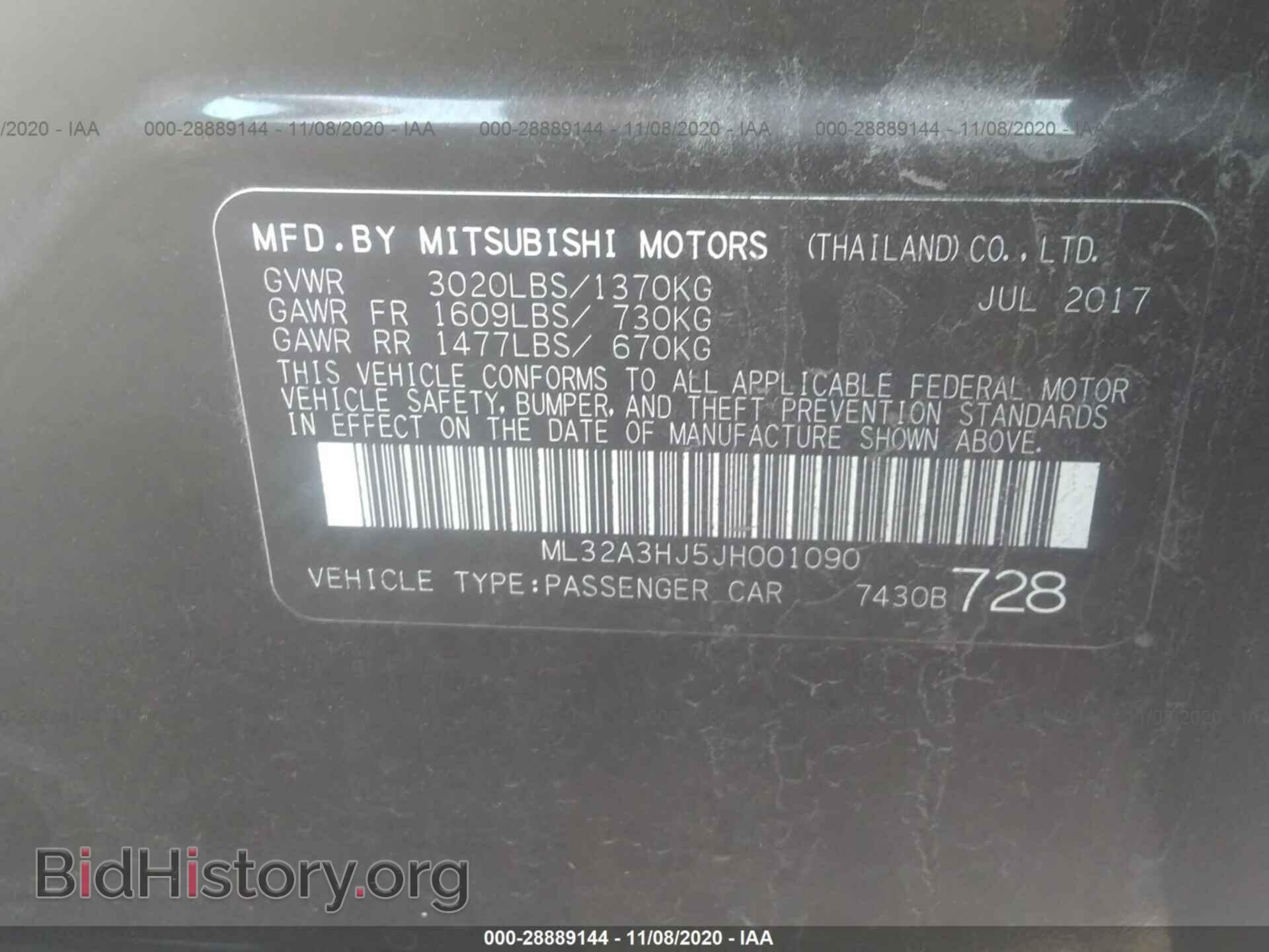 2018 MITSUBISHI MIRAGE - VIN: ML32A3HJ5JH001090 - Фото 9
