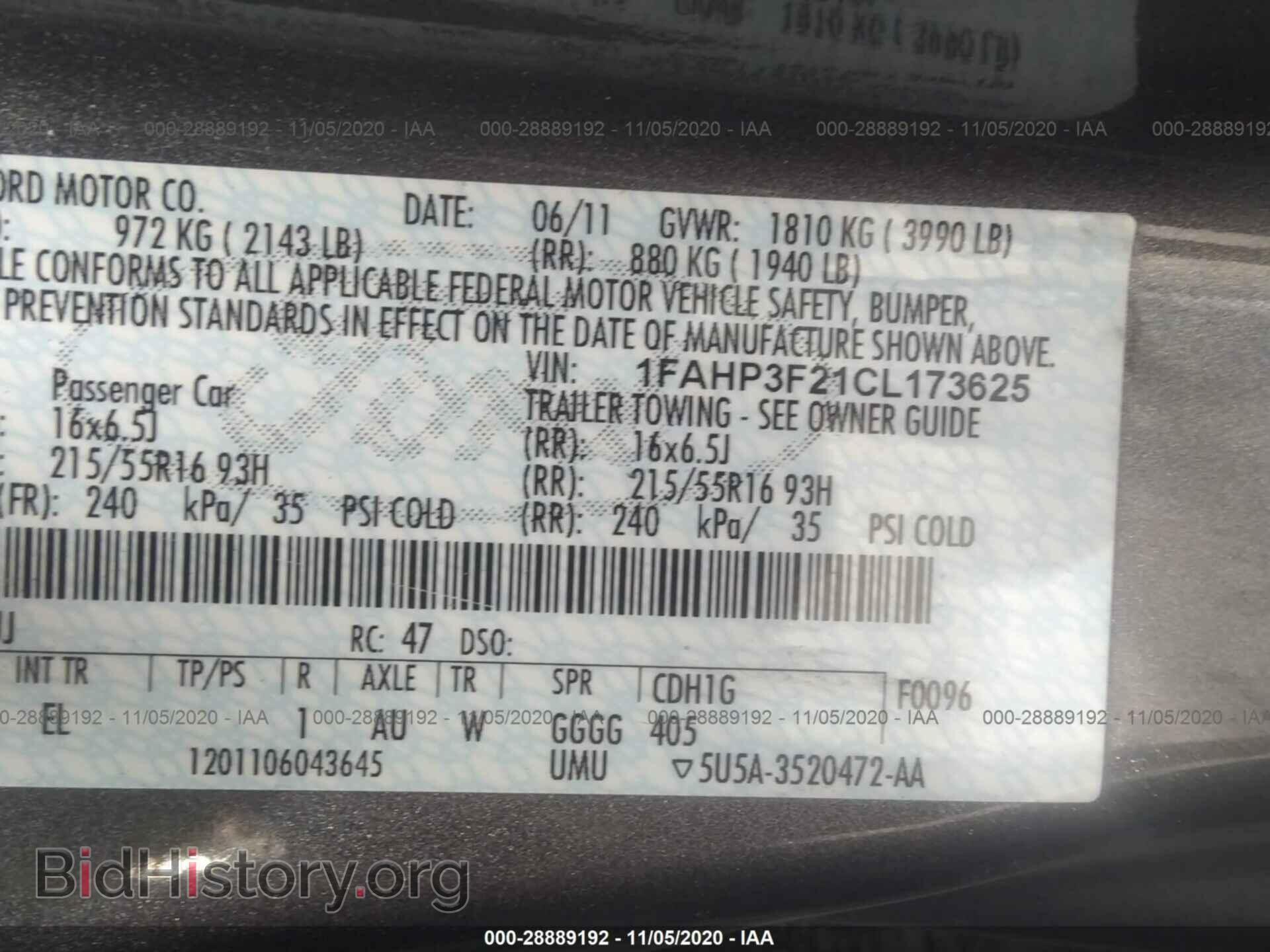 2012 FORD FOCUS - VIN: 1FAHP3F21CL173625 - Фото 9