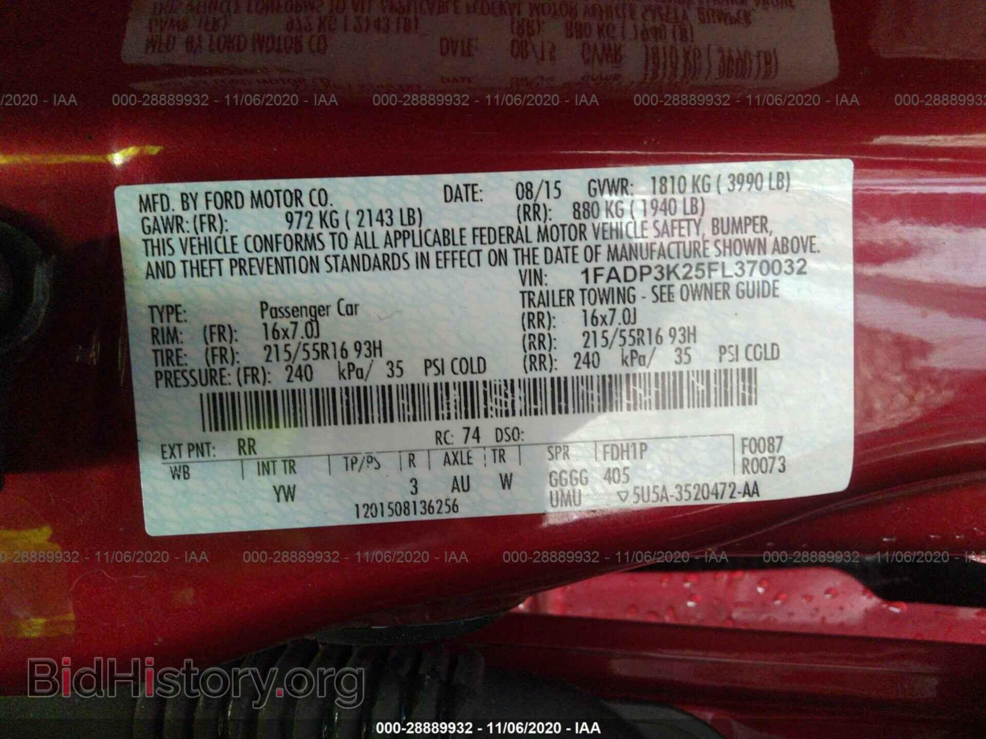 2015 FORD FOCUS - VIN: 1FADP3K25FL370032 - Фото 9