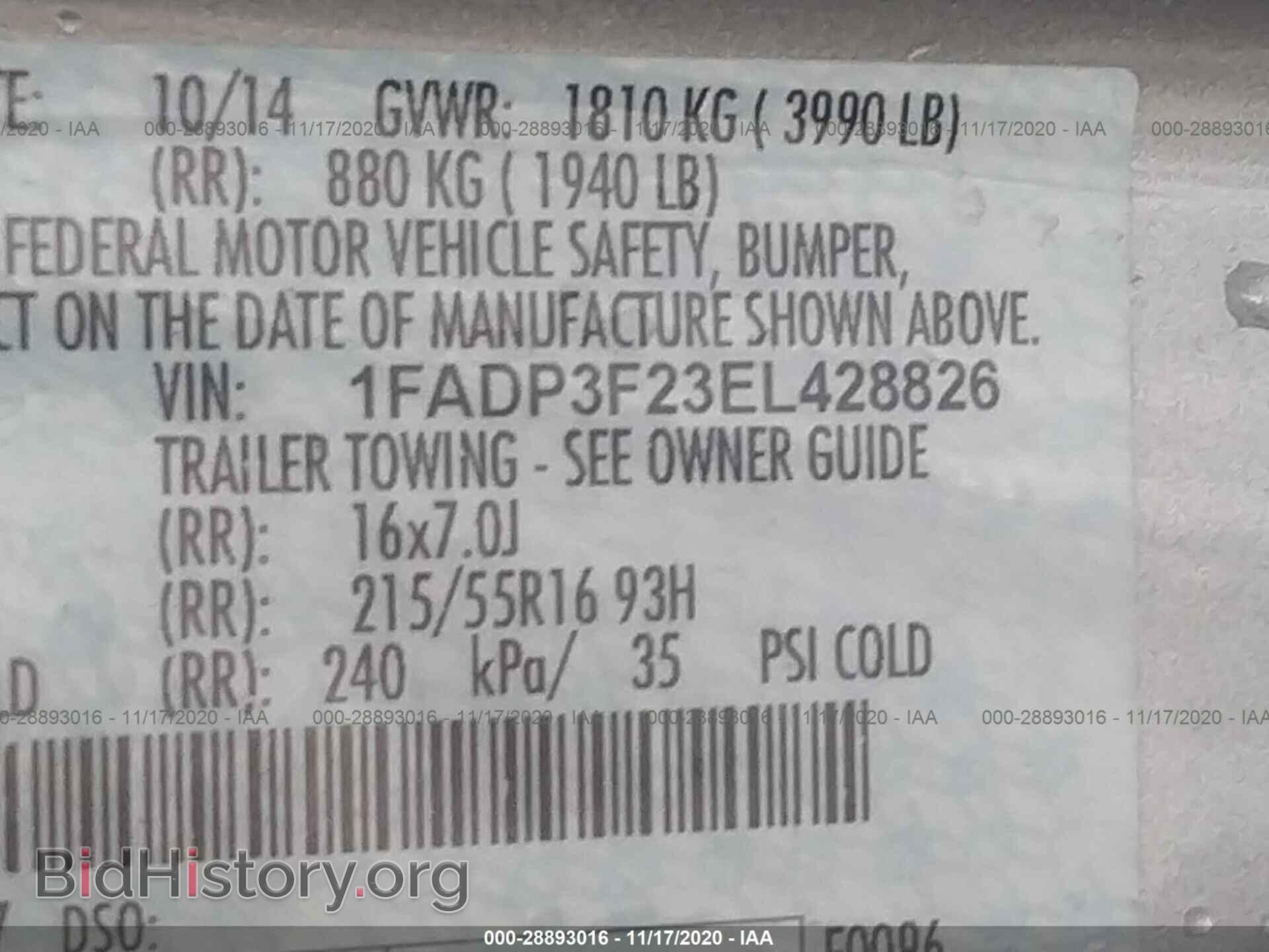 2014 FORD FOCUS - VIN: 1FADP3F23EL428826 - Photo 9