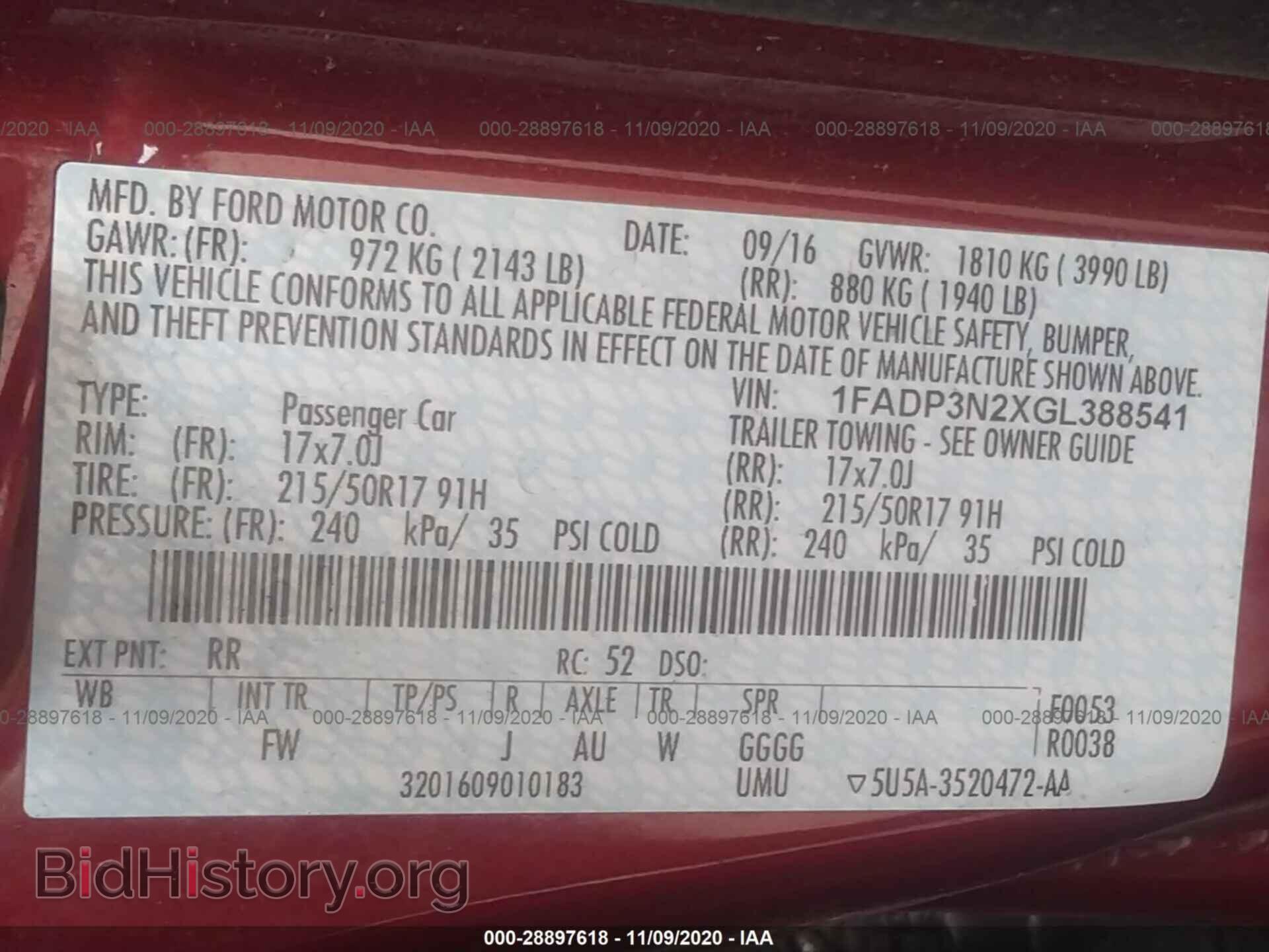 2016 FORD FOCUS - VIN: 1FADP3N2XGL388541 - Фото 9