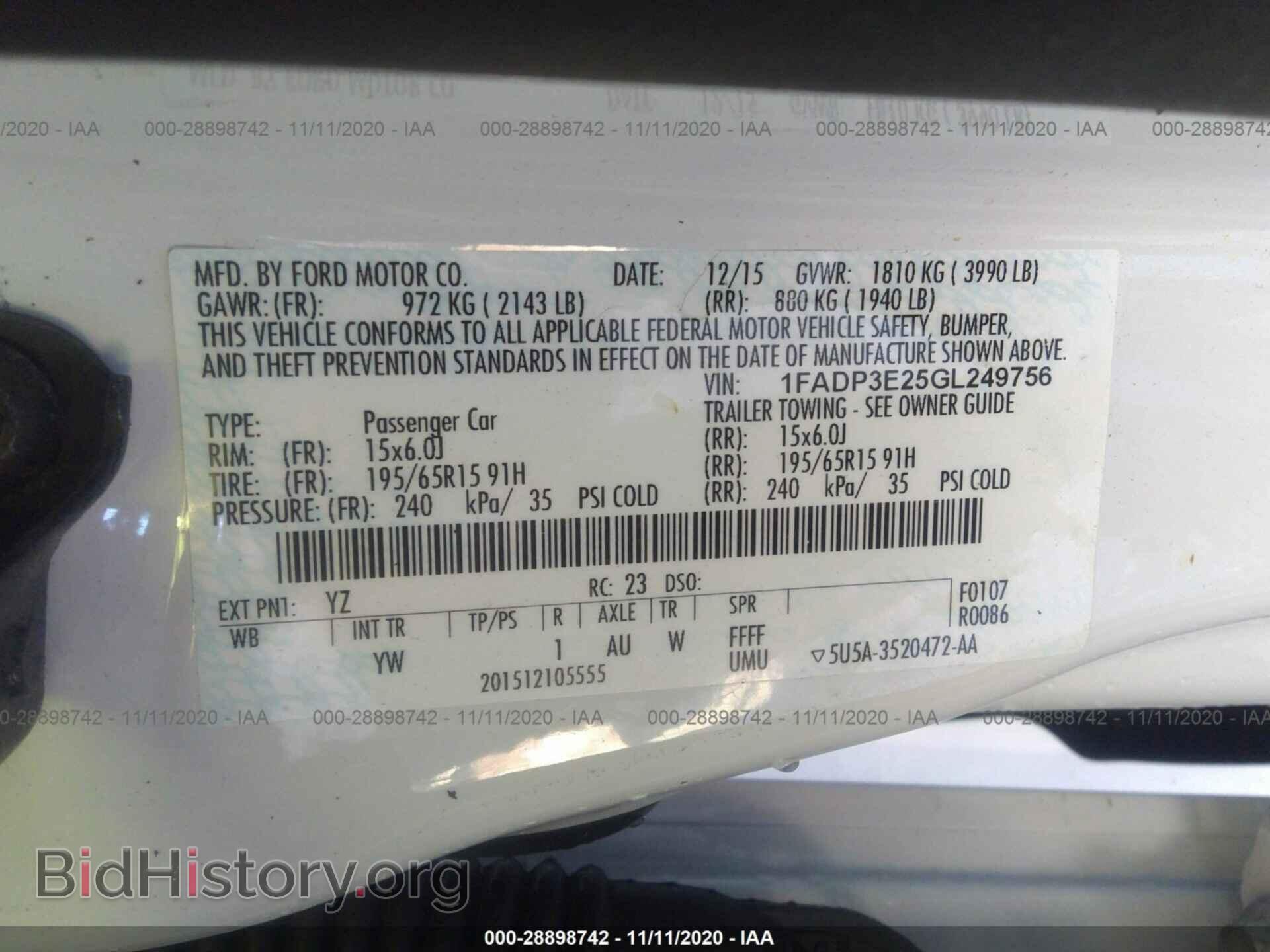 2016 FORD FOCUS - VIN: 1FADP3E25GL249756 - Фото 9
