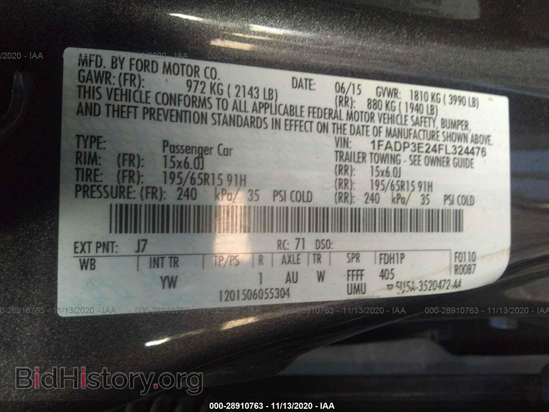 2015 FORD FOCUS - VIN: 1FADP3E24FL324476 - Фото 9