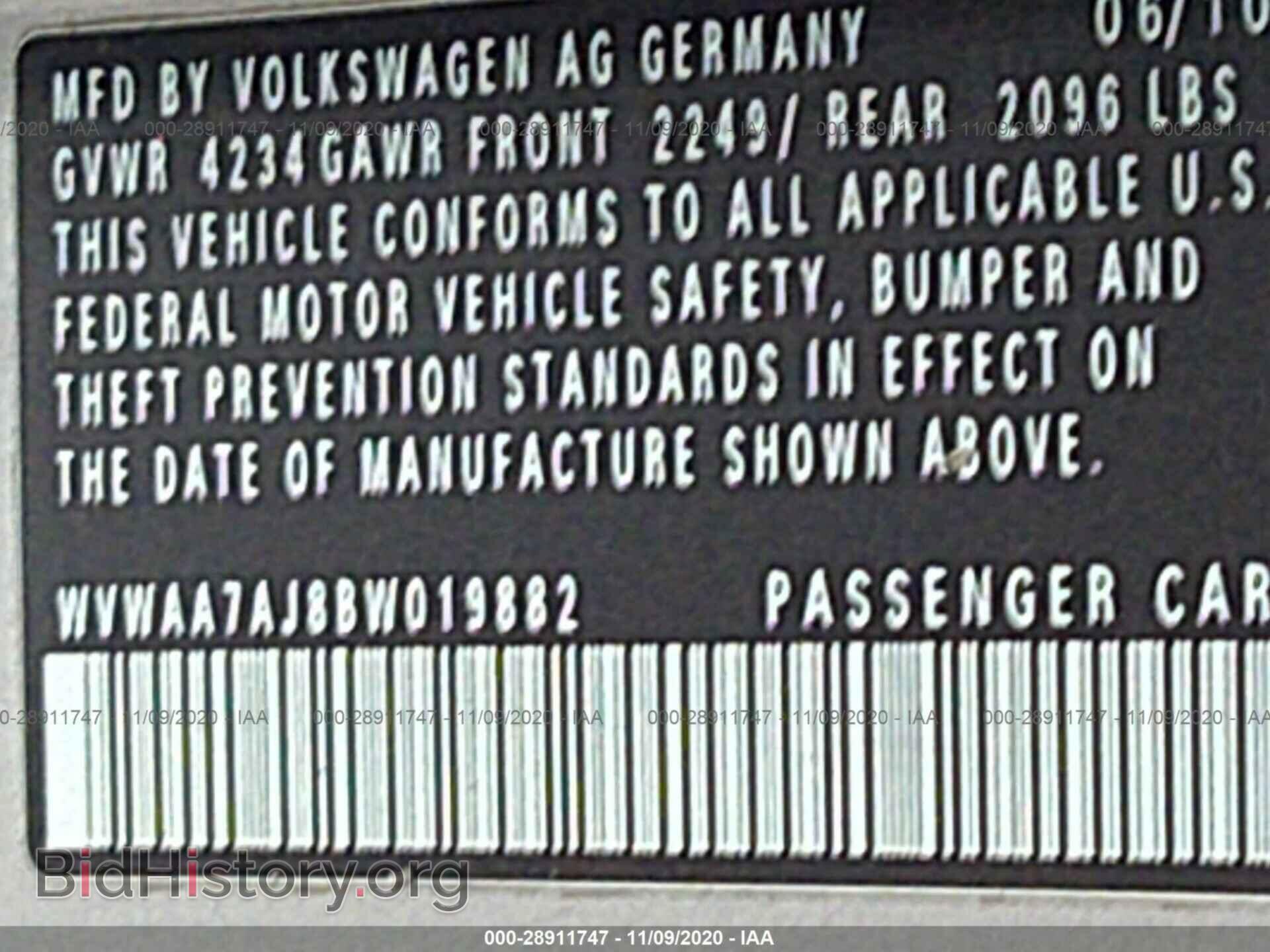 2011 VOLKSWAGEN GOLF - VIN: WVWAA7AJ8BW019882 - Фото 9