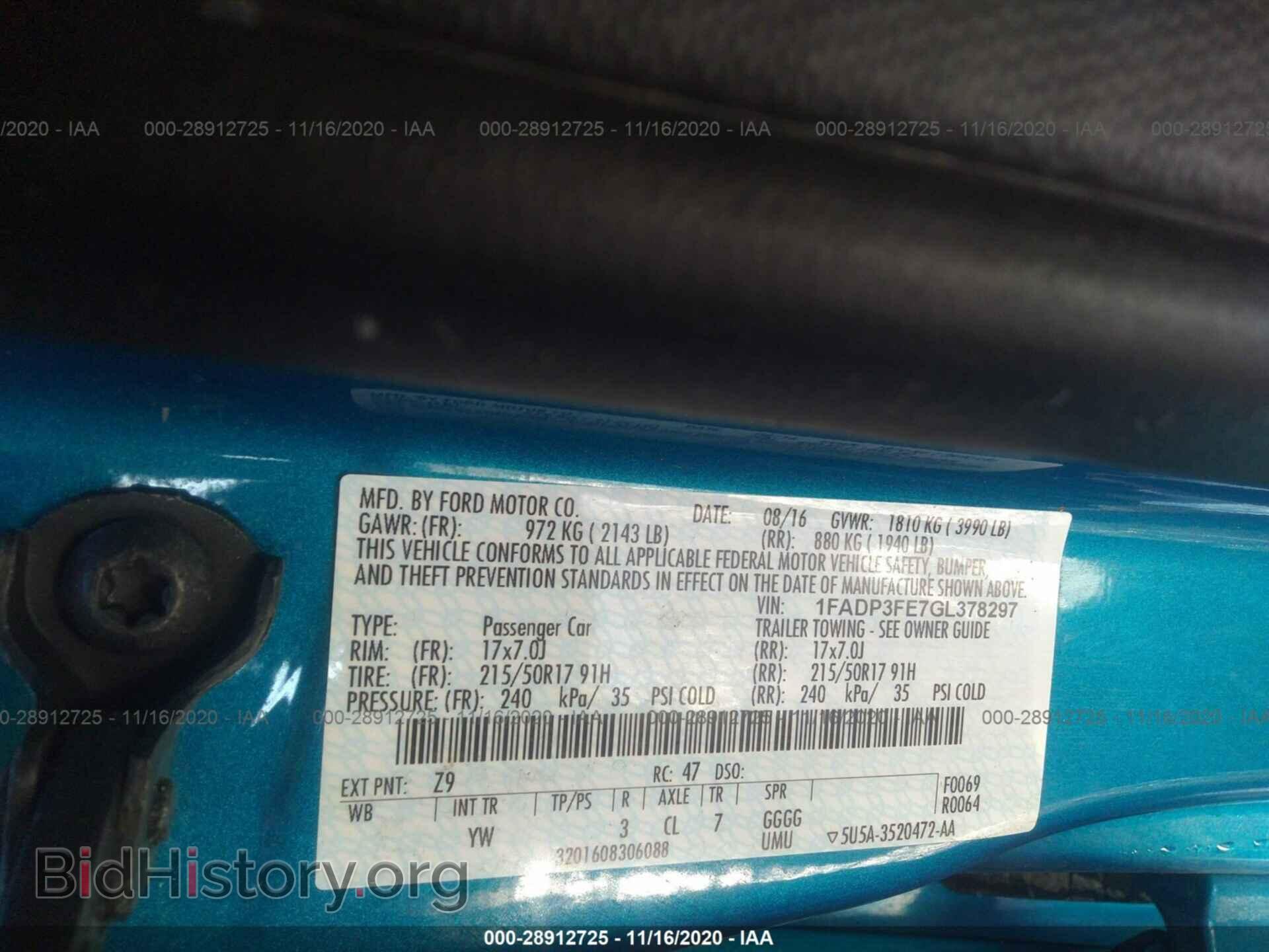 2016 FORD FOCUS - VIN: 1FADP3FE7GL378297 - Фото 9