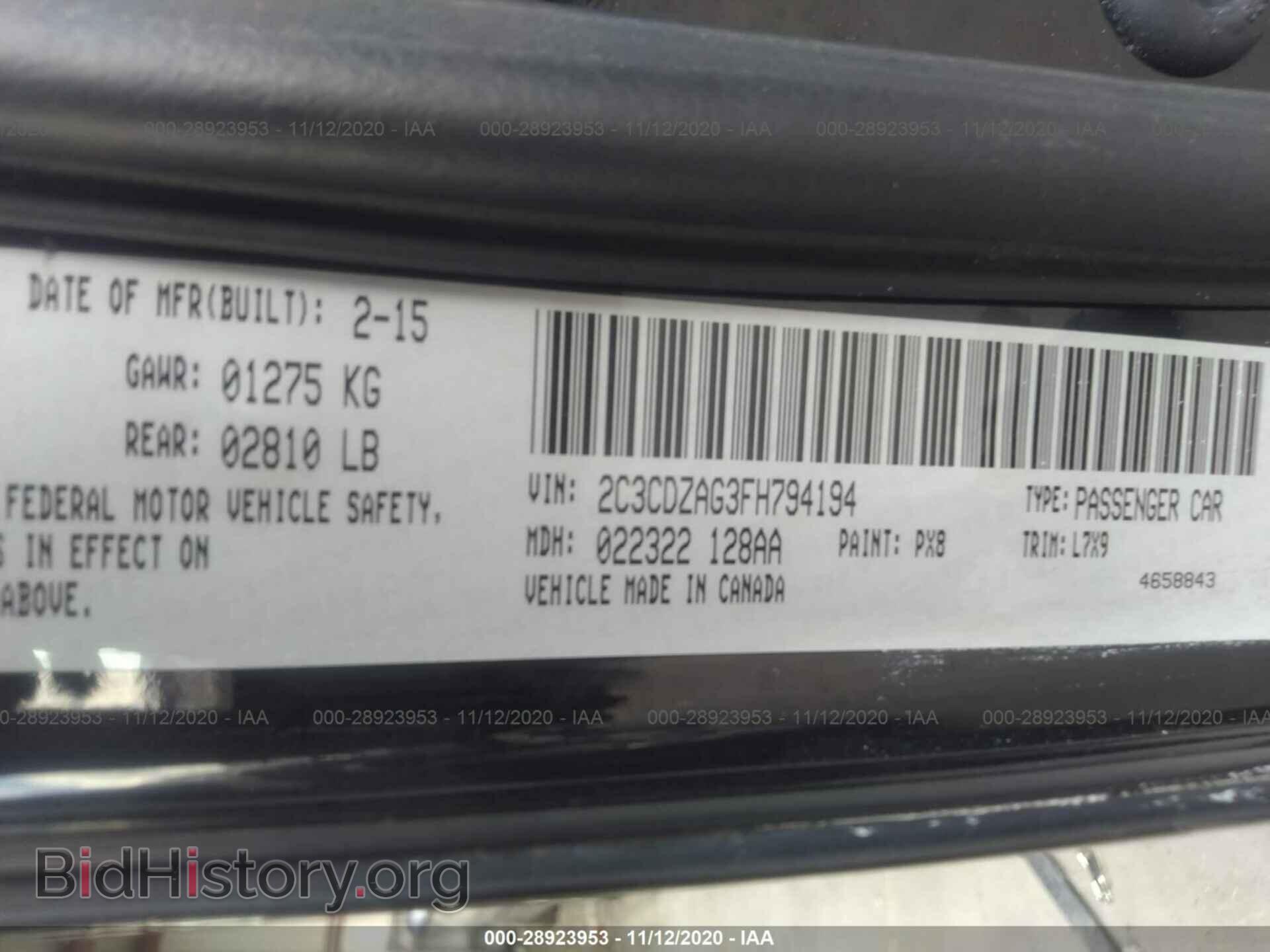 2015 DODGE CHALLENGER - VIN: 2C3CDZAG3FH794194 - Photo 9