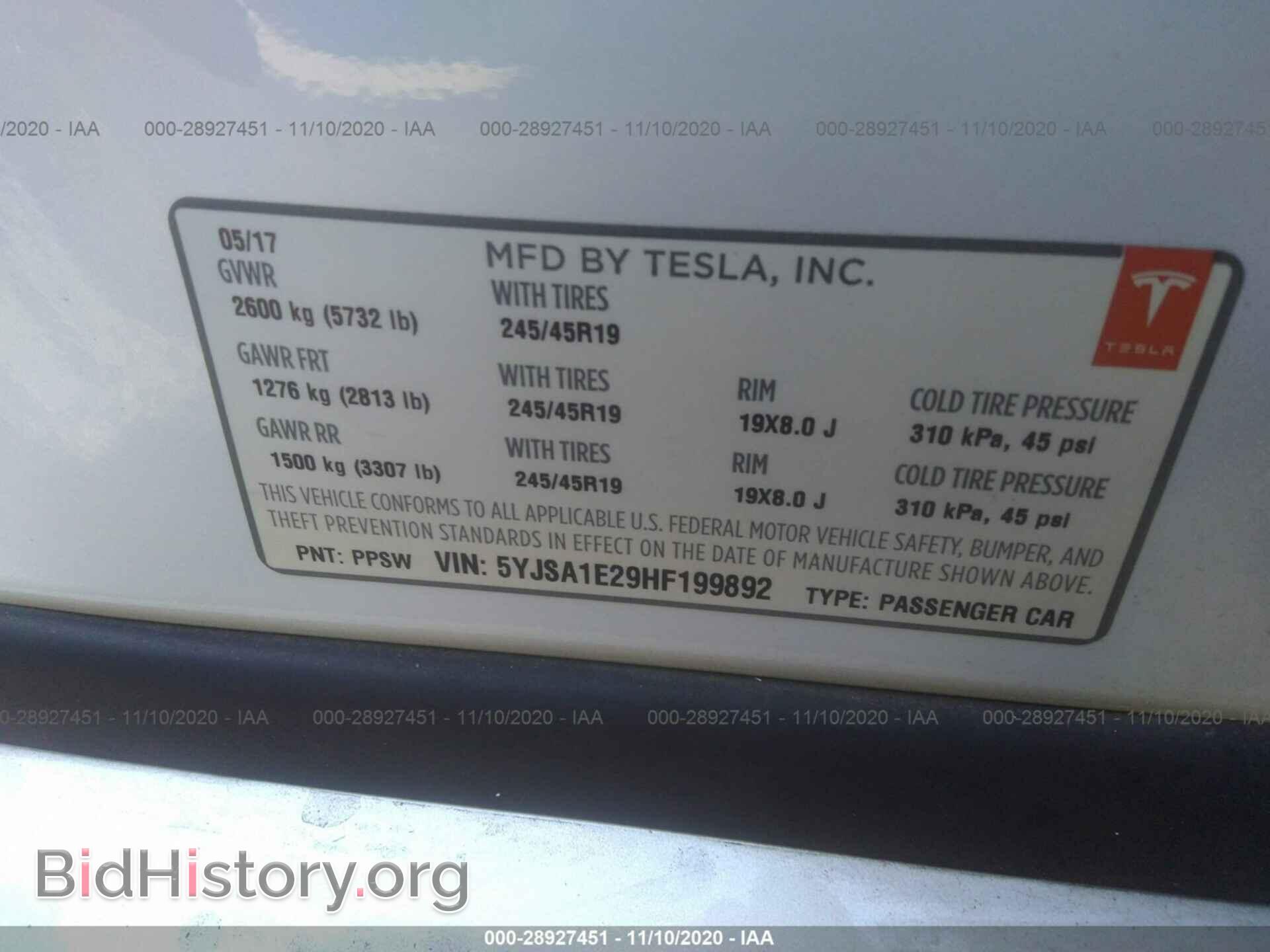 2017 TESLA MODEL S - VIN: 5YJSA1E29HF199892 - Photo 9