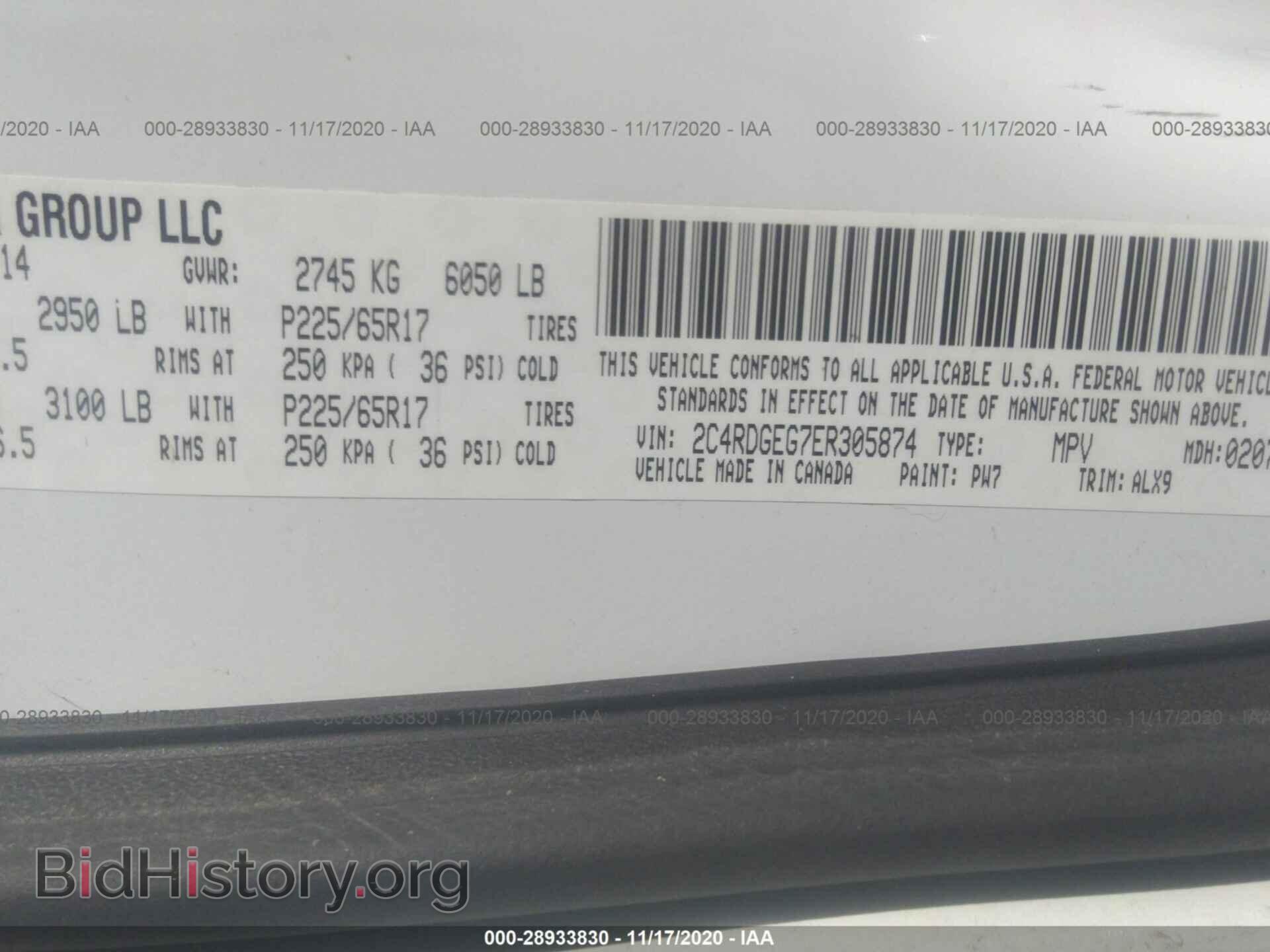 2014 DODGE GRAND CARAVAN - VIN: 2C4RDGEG7ER305874 - Фото 9