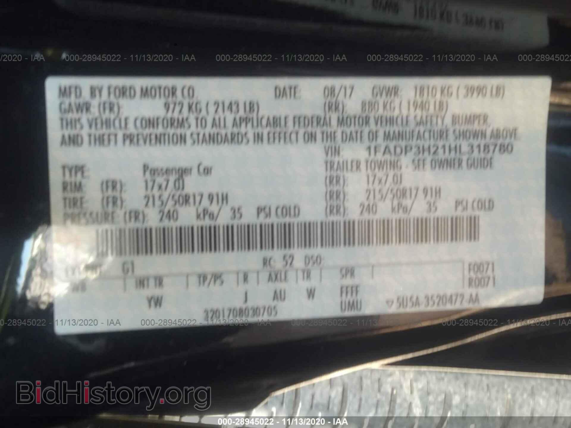 2017 FORD FOCUS - VIN: 1FADP3H21HL318780 - Фото 9