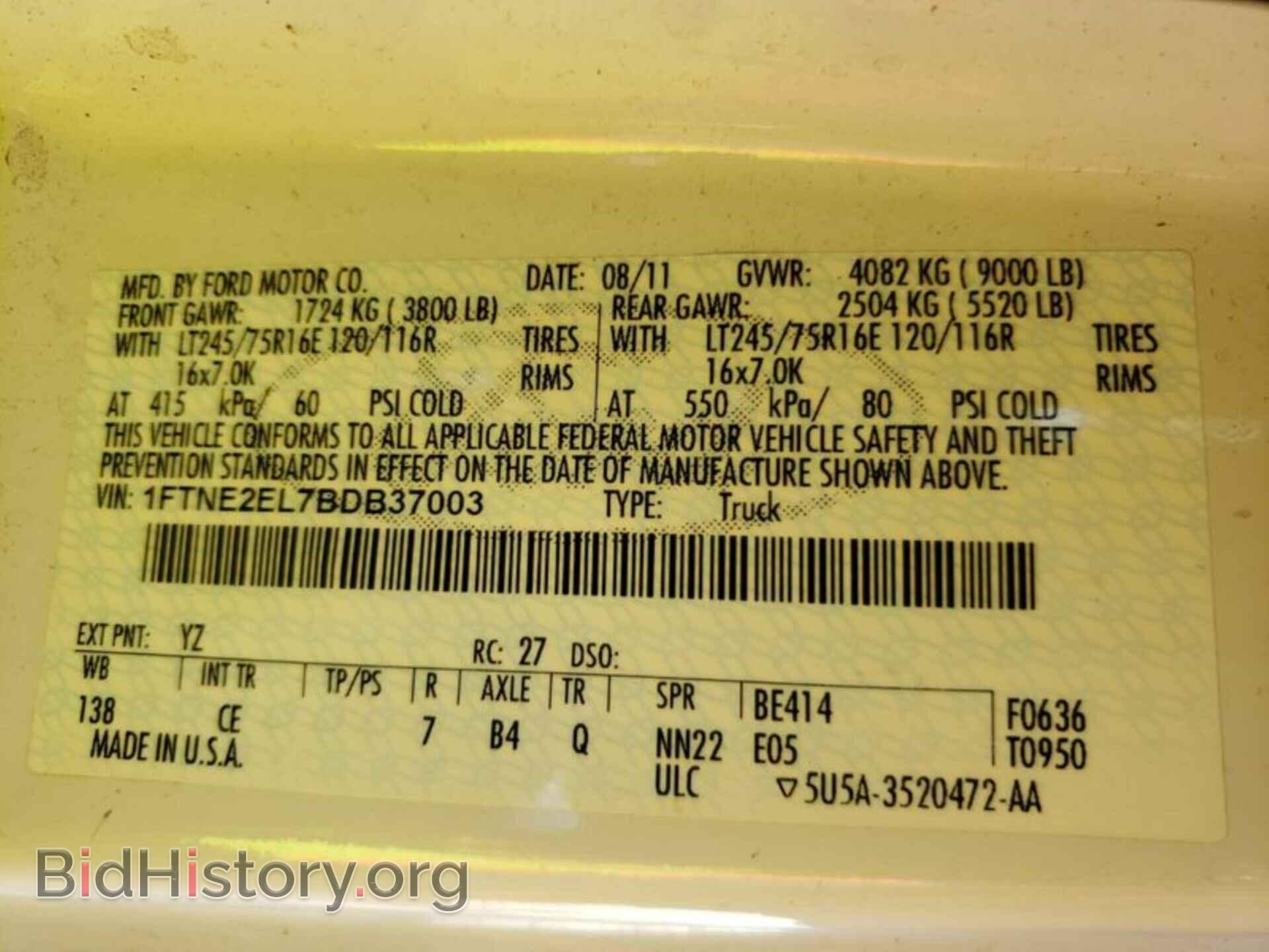 2011 FORD ECONOLINE CARGO VAN - VIN: 1FTNE2EL7BDB37003 - Фото 11