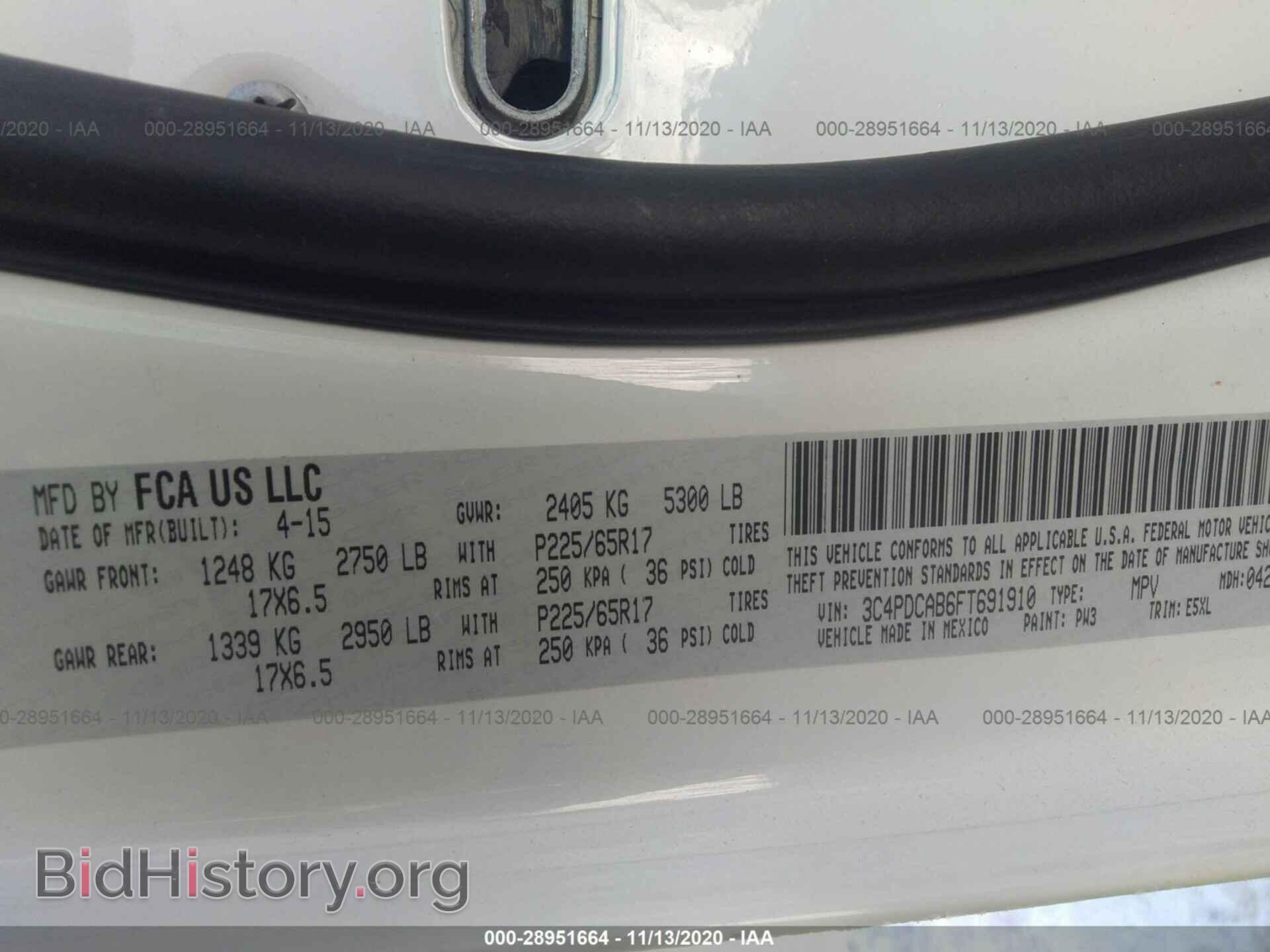 2015 DODGE JOURNEY - VIN: 3C4PDCAB6FT691910 - Фото 9