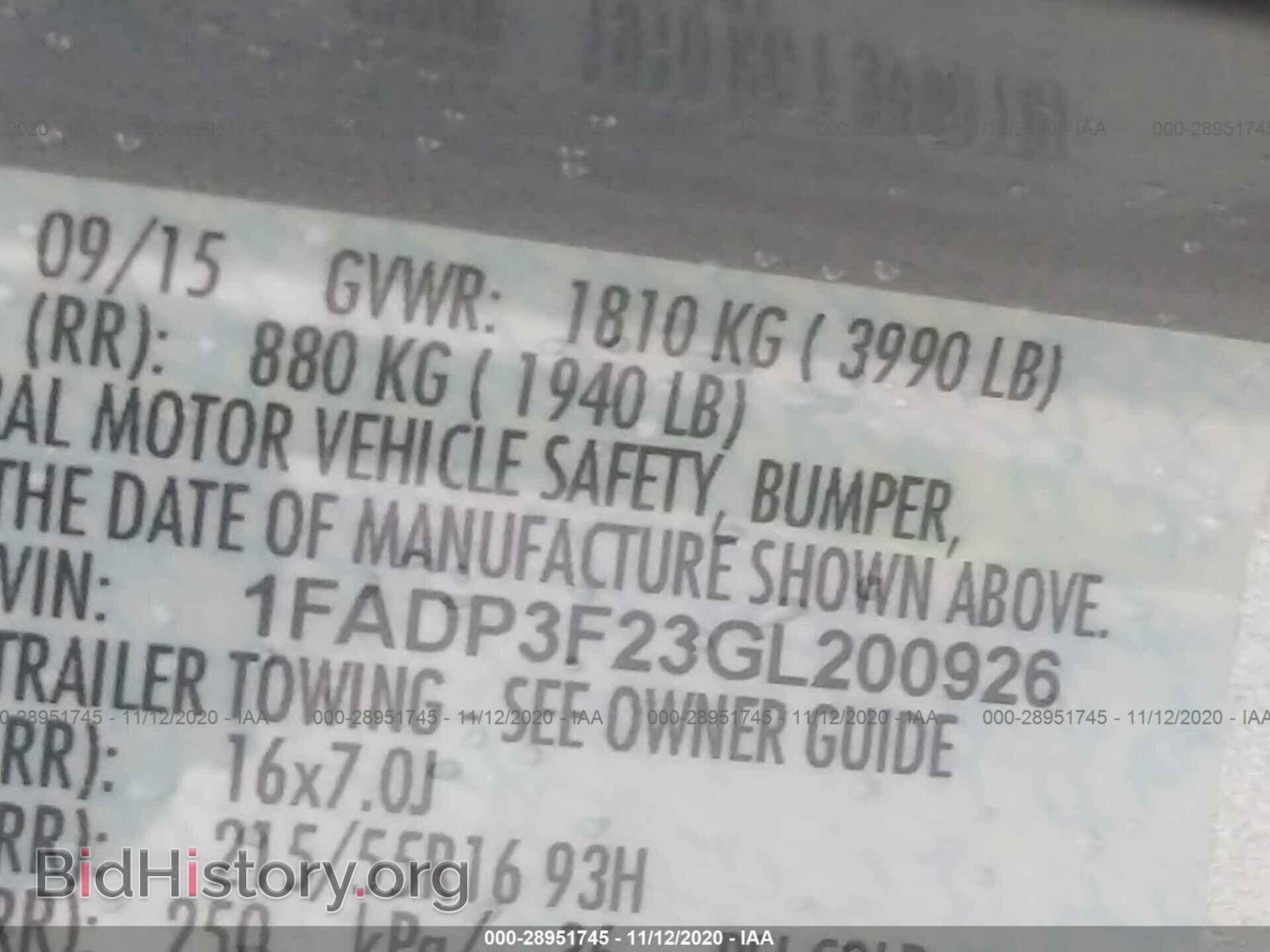 2016 FORD FOCUS - VIN: 1FADP3F23GL200926 - Фото 9