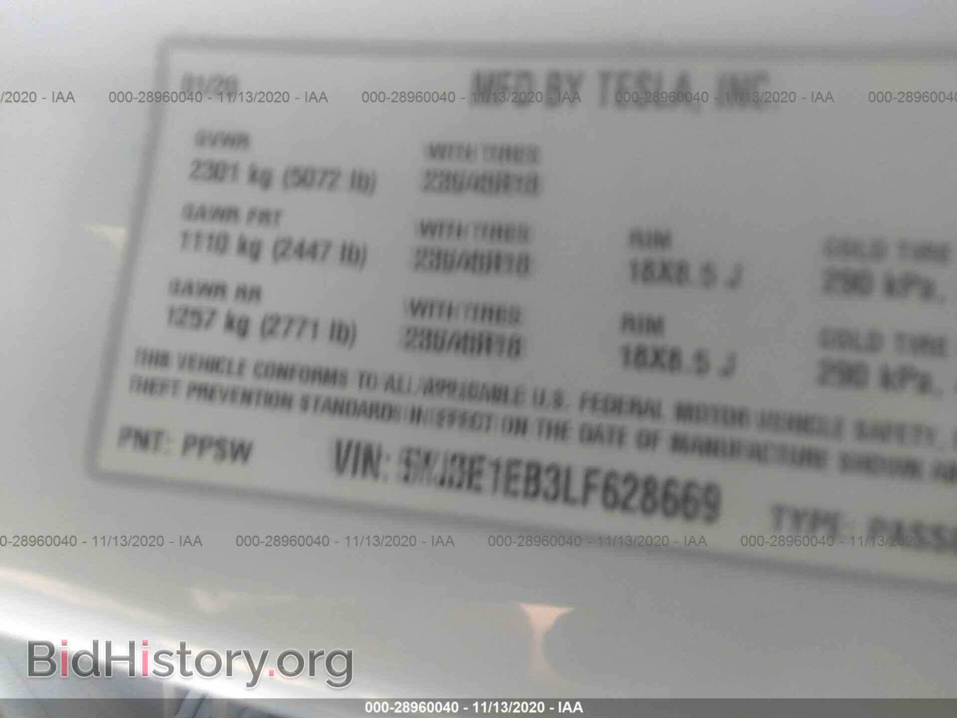 2020 TESLA MODEL 3 - VIN: 5YJ3E1EB3LF628669 - Photo 9
