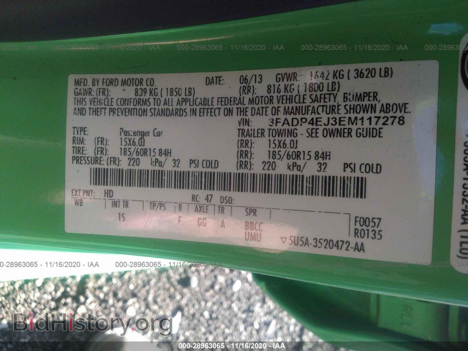 2014 FORD FIESTA - VIN: 3FADP4EJ3EM117278 - Фото 9
