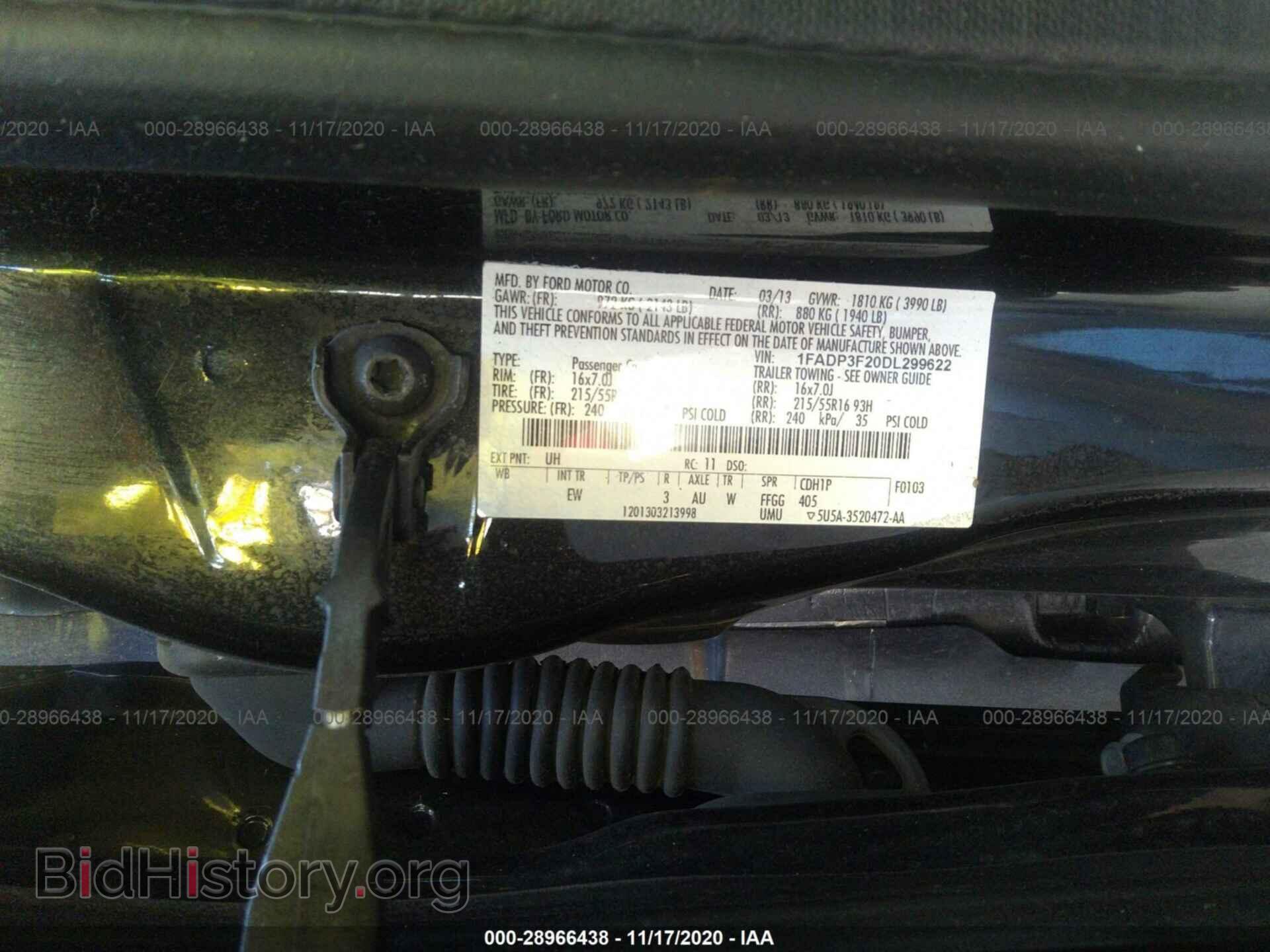 2013 FORD FOCUS - VIN: 1FADP3F20DL299622 - Фото 9