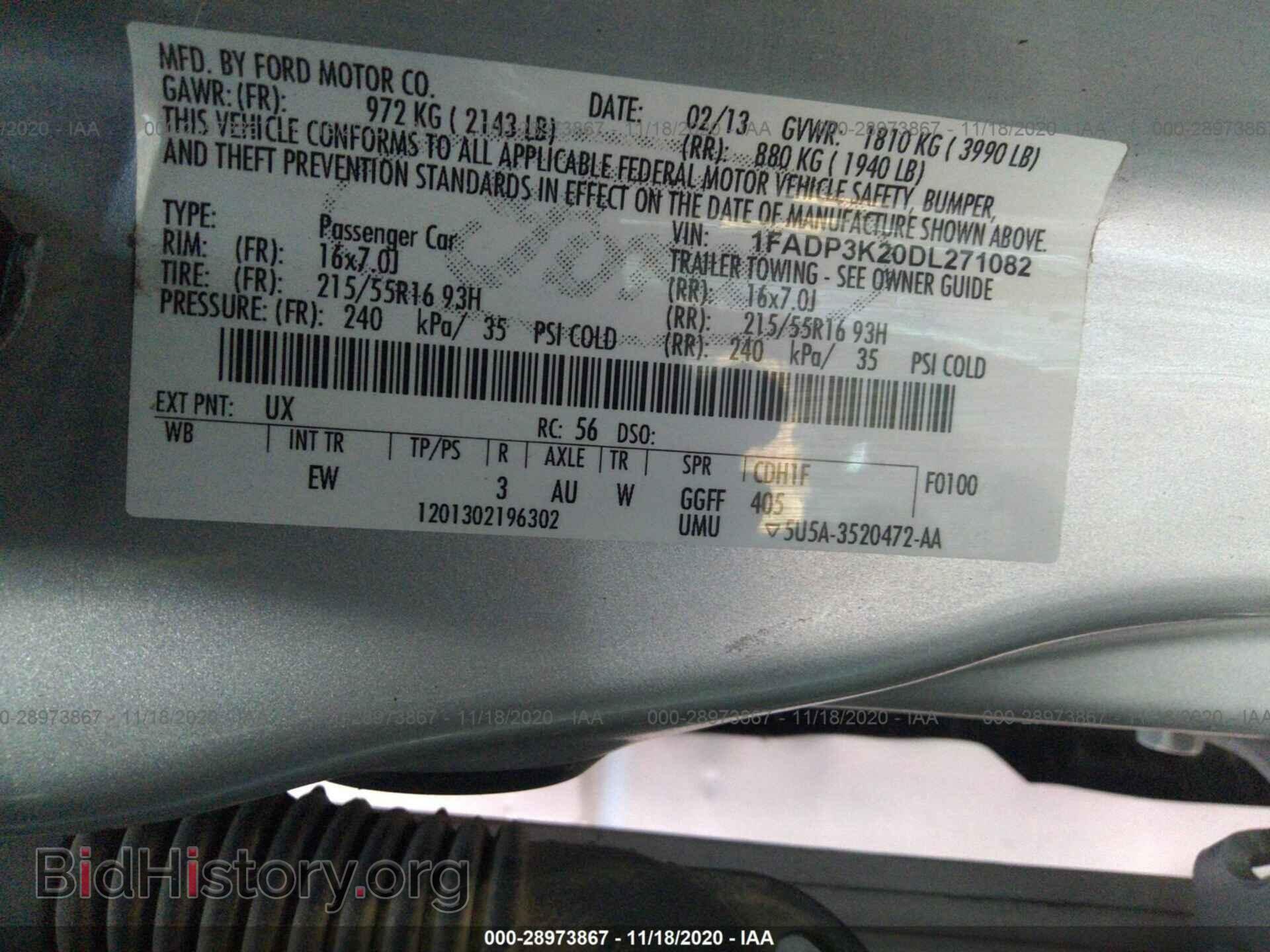2013 FORD FOCUS - VIN: 1FADP3K20DL271082 - Фото 9