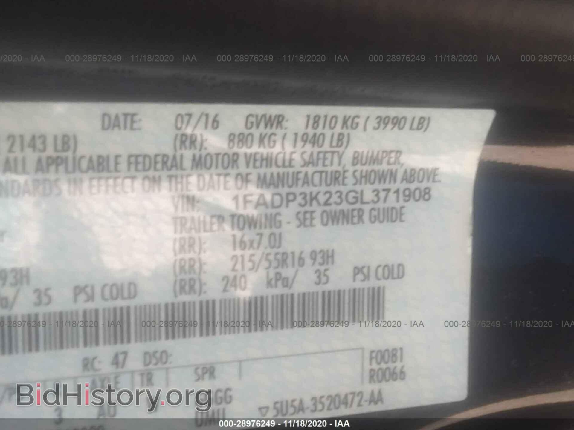 2016 FORD FOCUS - VIN: 1FADP3K23GL371908 - Photo 9