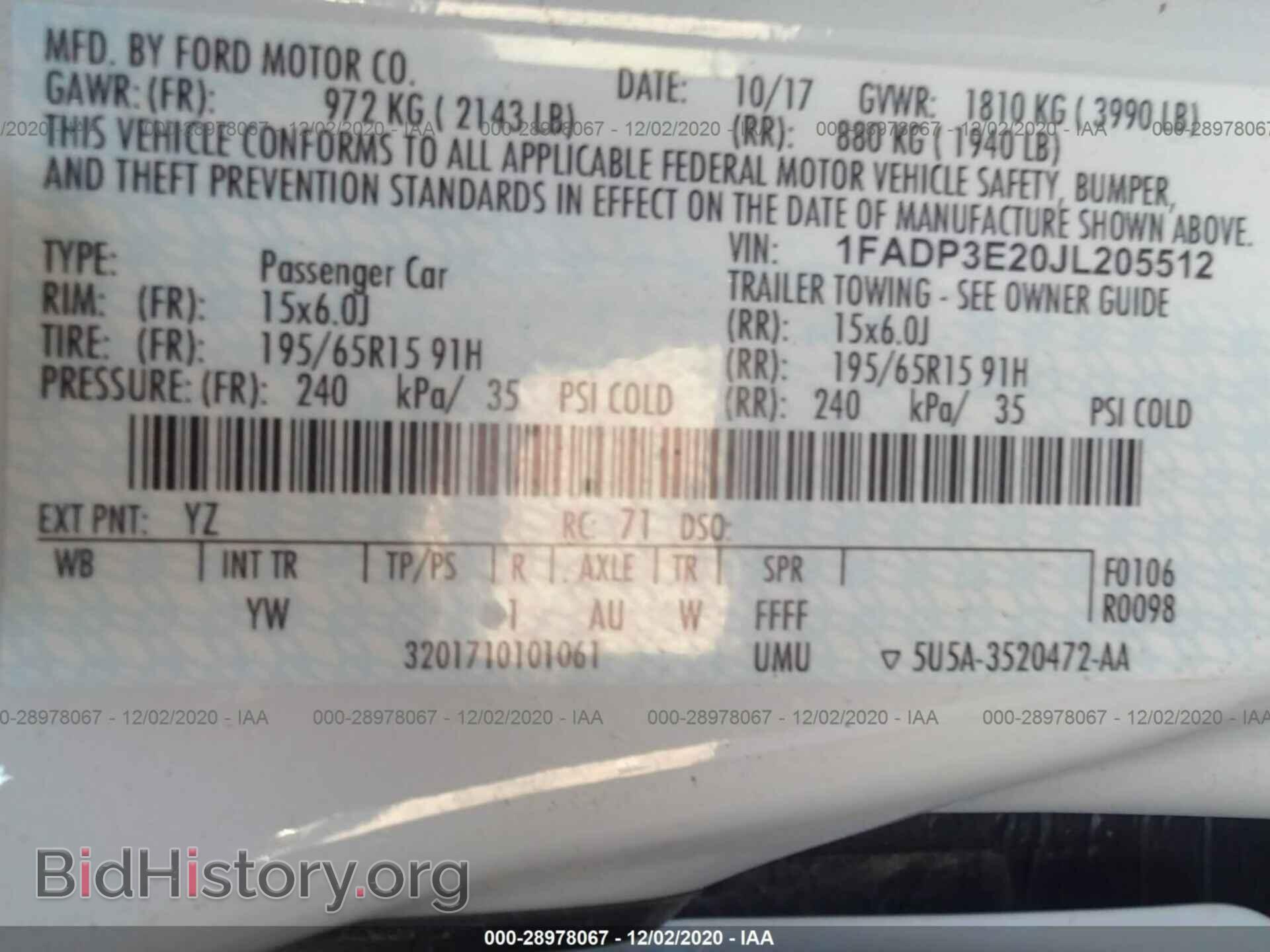 2018 FORD FOCUS - VIN: 1FADP3E20JL205512 - Фото 9