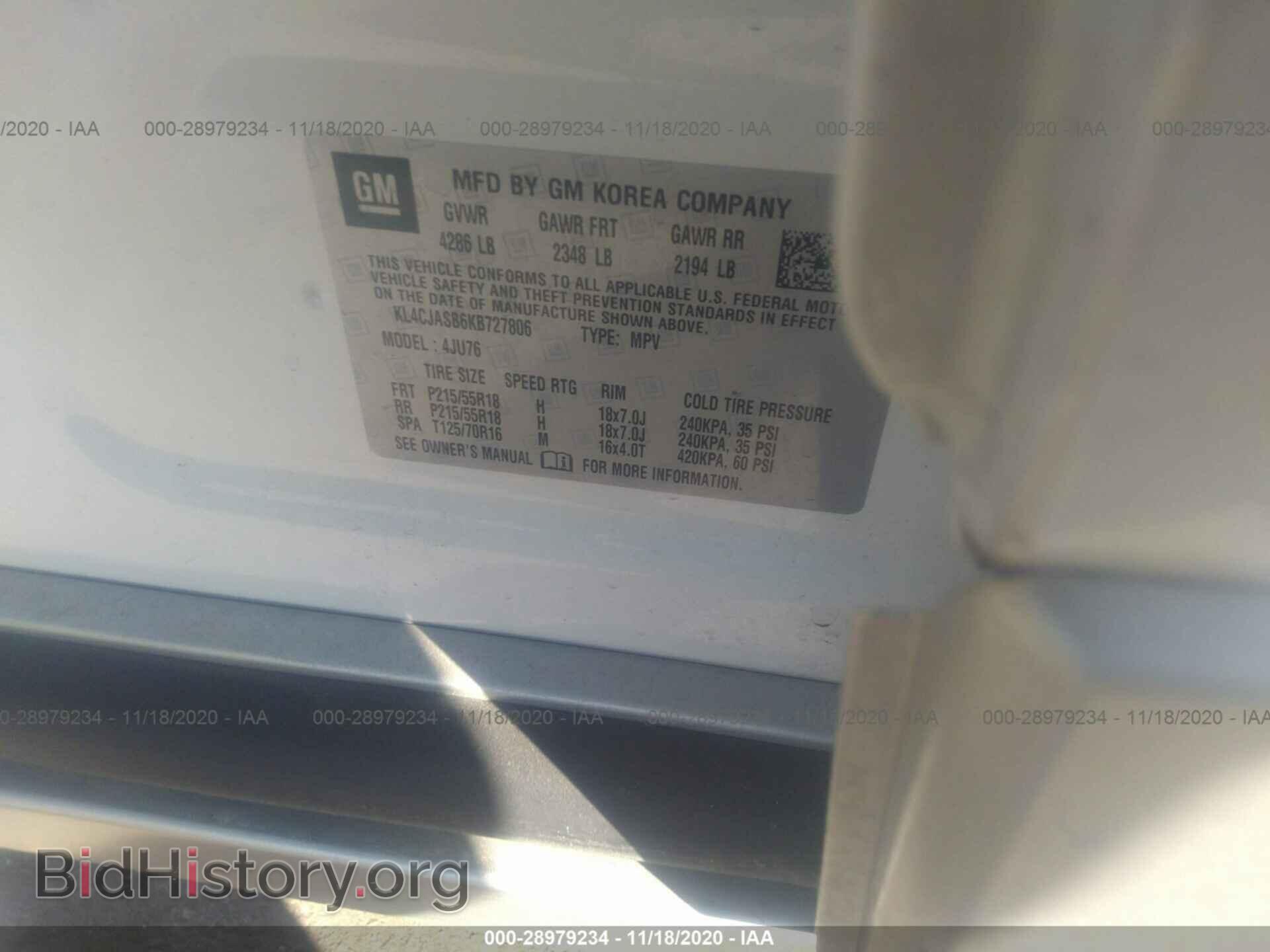2019 BUICK ENCORE - VIN: KL4CJASB6KB727806 - Фото 9