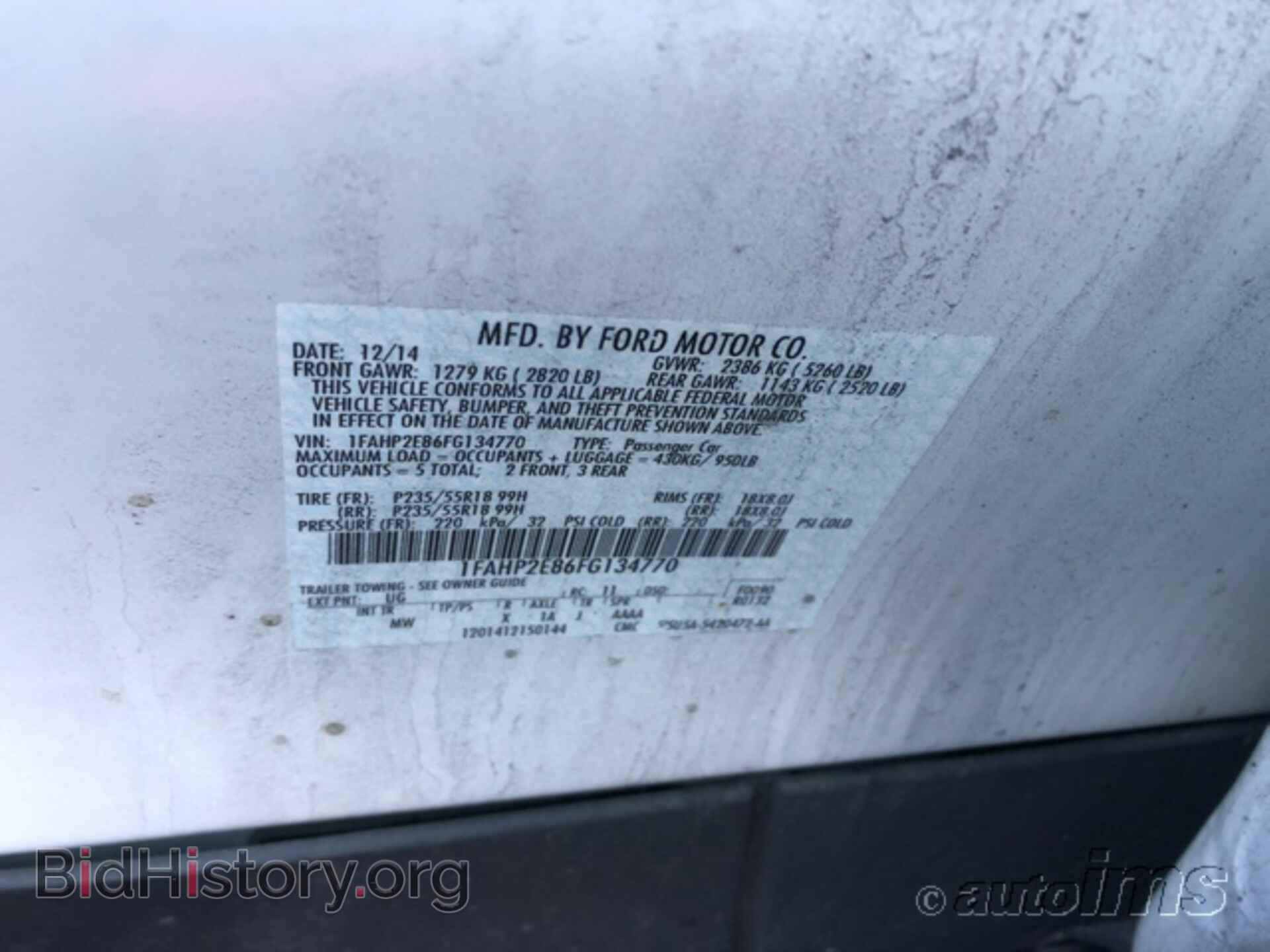 2015 FORD TAURUS - VIN: 1FAHP2E86FG134770 - Фото 9
