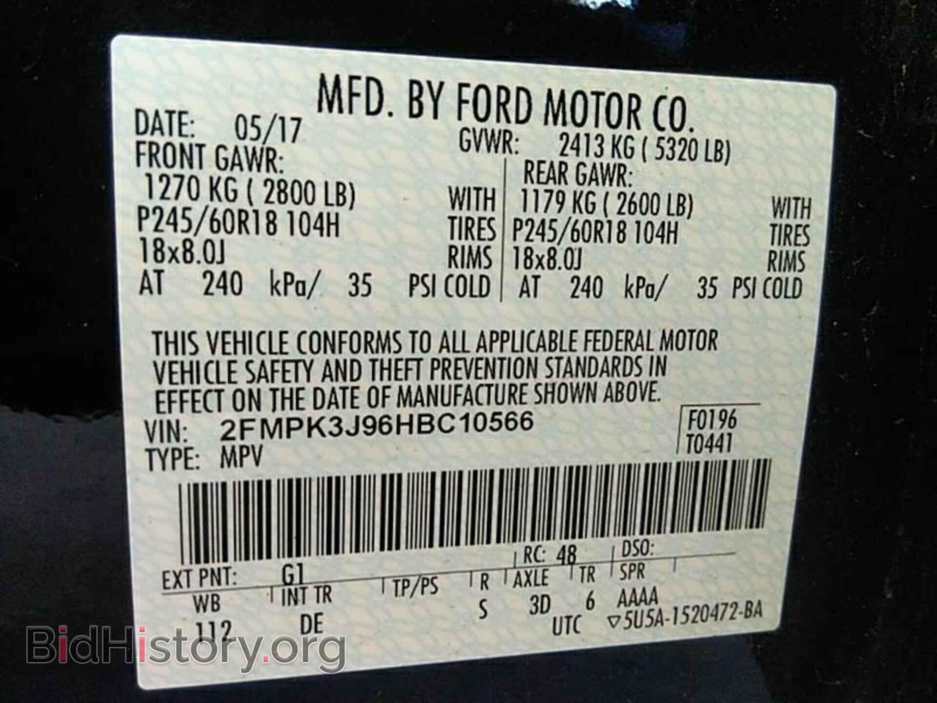 2017 FORD EDGE - VIN: 2FMPK3J96HBC10566 - Photo 3