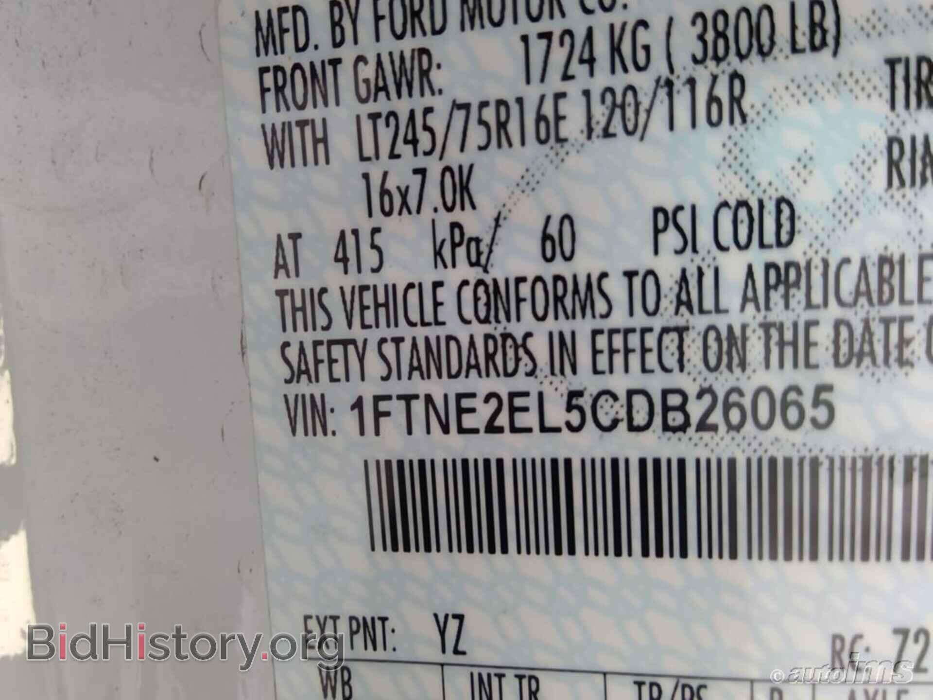 2012 FORD ECONOLINE CARGO VAN - VIN: 1FTNE2EL5CDB26065 - Фото 3