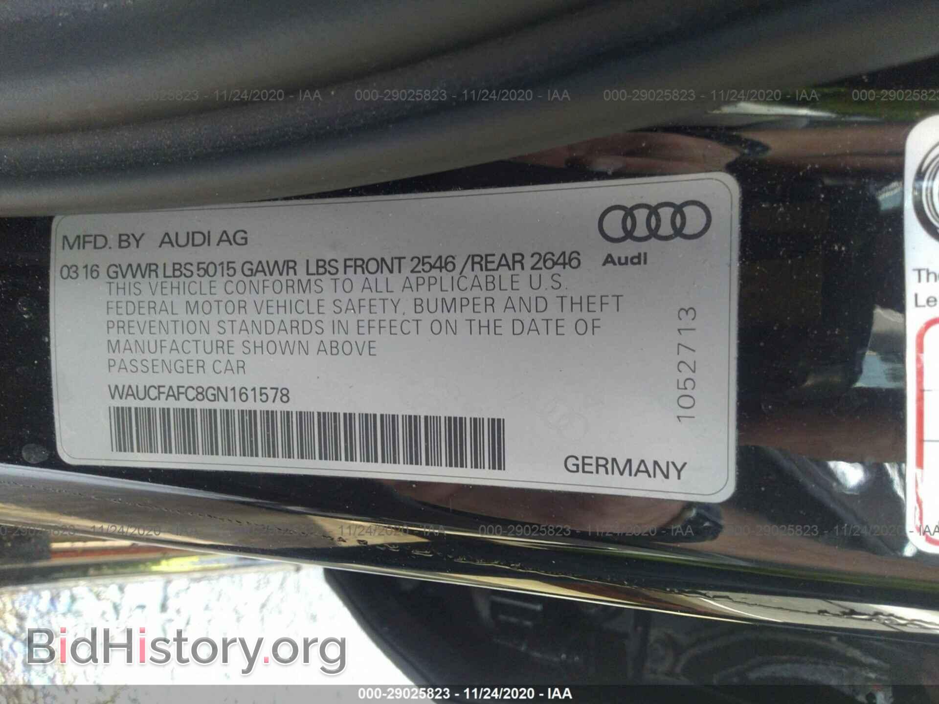 2016 AUDI A6 - VIN: WAUCFAFC8GN161578 - Фото 9