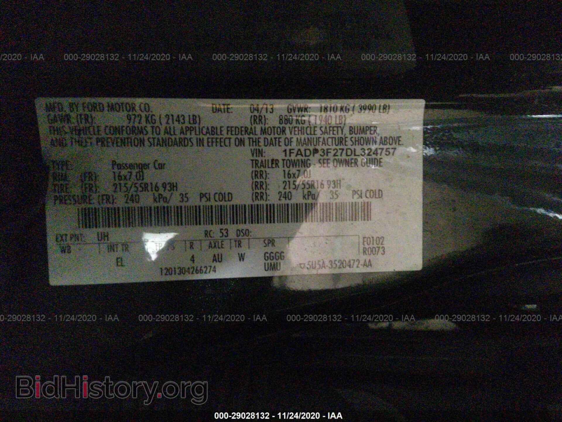 2013 FORD FOCUS - VIN: 1FADP3F27DL324757 - Фото 9