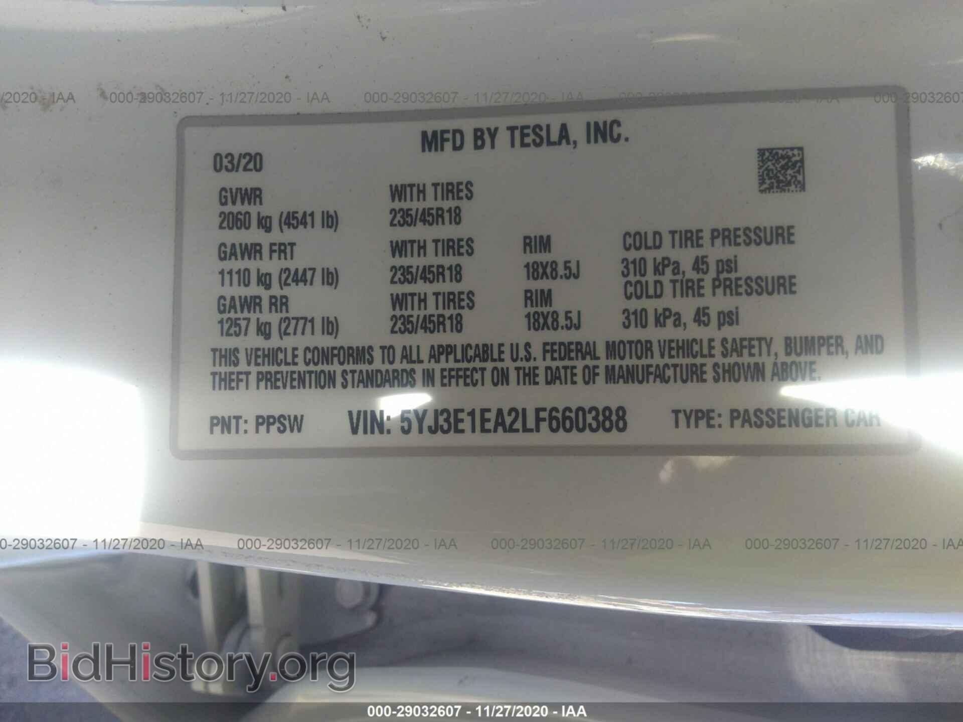 2020 TESLA MODEL 3 - VIN: 5YJ3E1EA2LF660388 - Photo 9