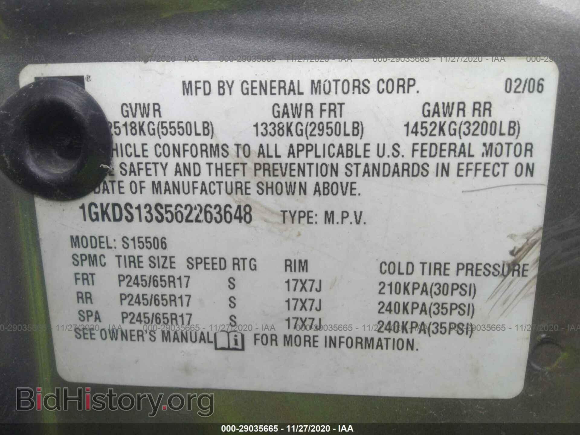 2006 GMC ENVOY - VIN: 1GKDS13S562263648 - Фото 9