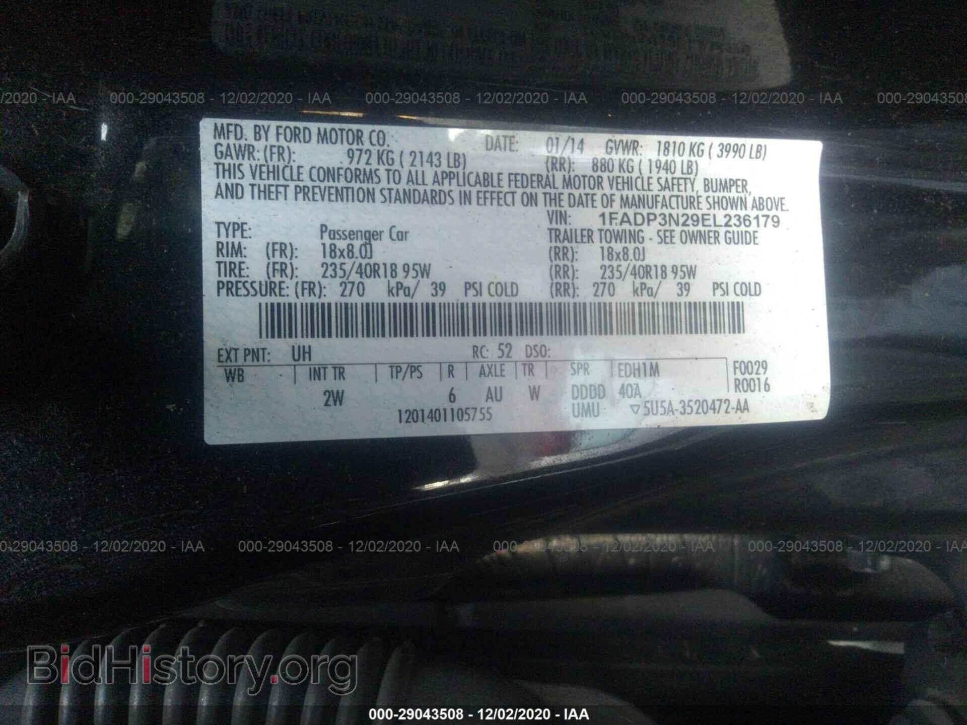 2014 FORD FOCUS - VIN: 1FADP3N29EL236179 - Фото 9