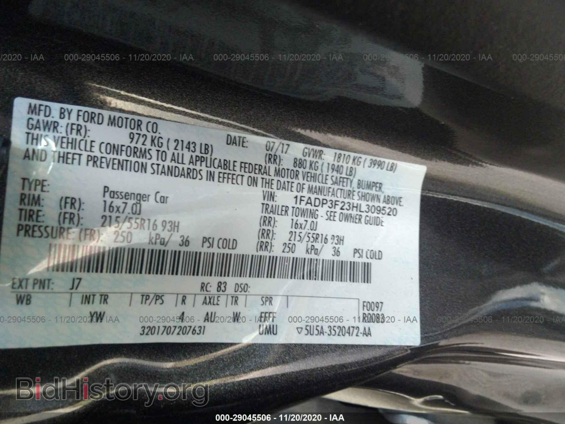 2017 FORD FOCUS - VIN: 1FADP3F23HL309520 - Photo 9