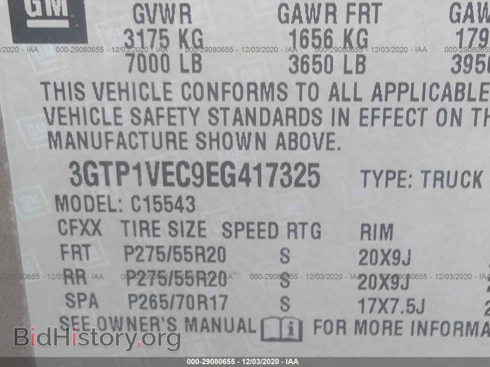 2014 GMC SIERRA 1500 - VIN: 3GTP1VEC9EG417325 - Фото 9