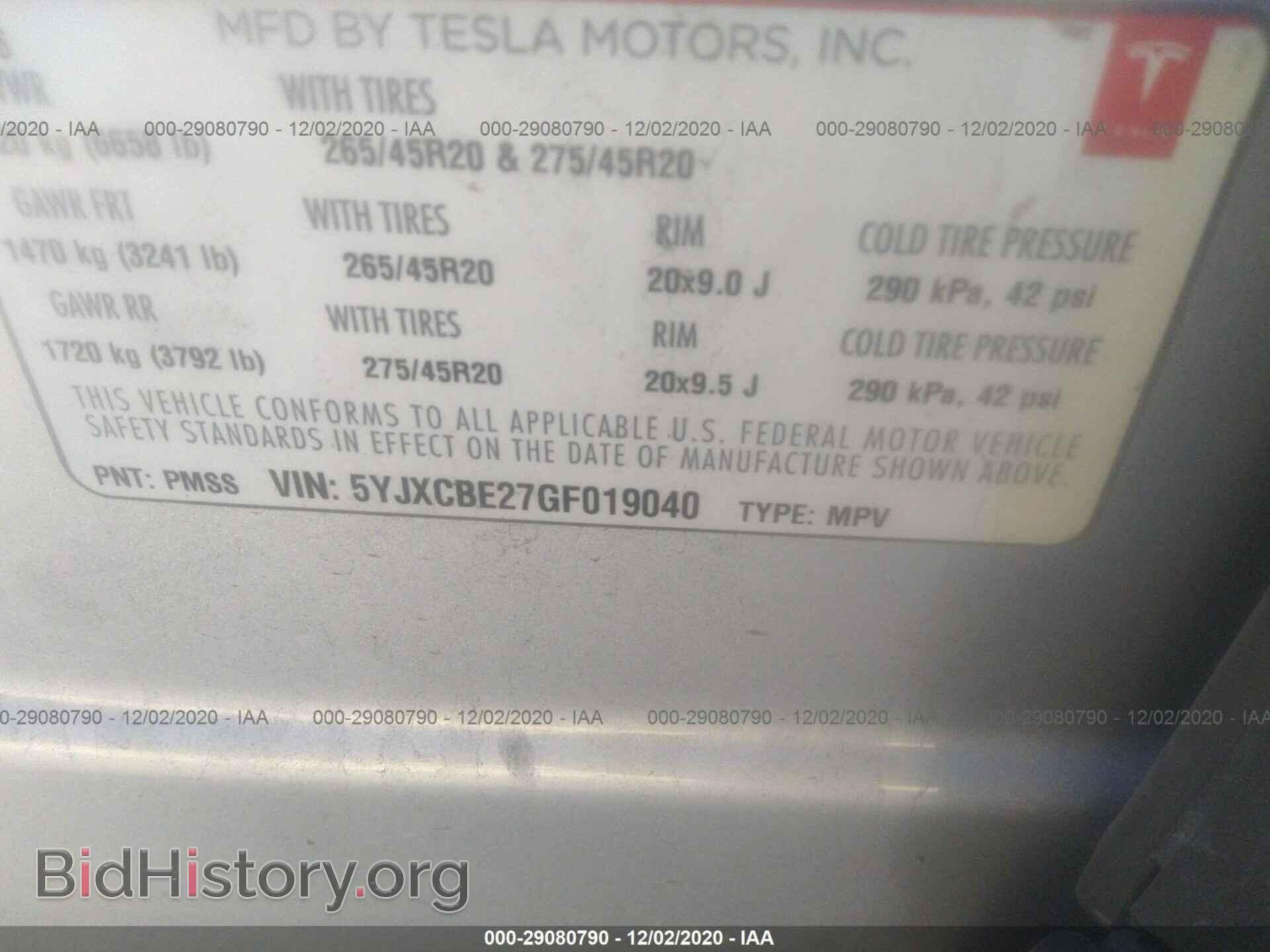 2016 TESLA MODEL X - VIN: 5YJXCBE27GF019040 - Photo 9