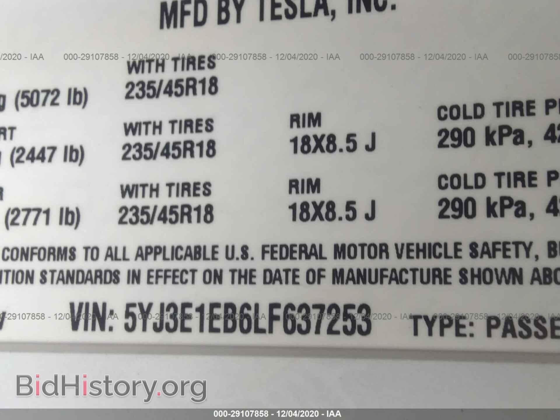 2020 TESLA MODEL 3 - VIN: 5YJ3E1EB6LF637253 - Photo 9