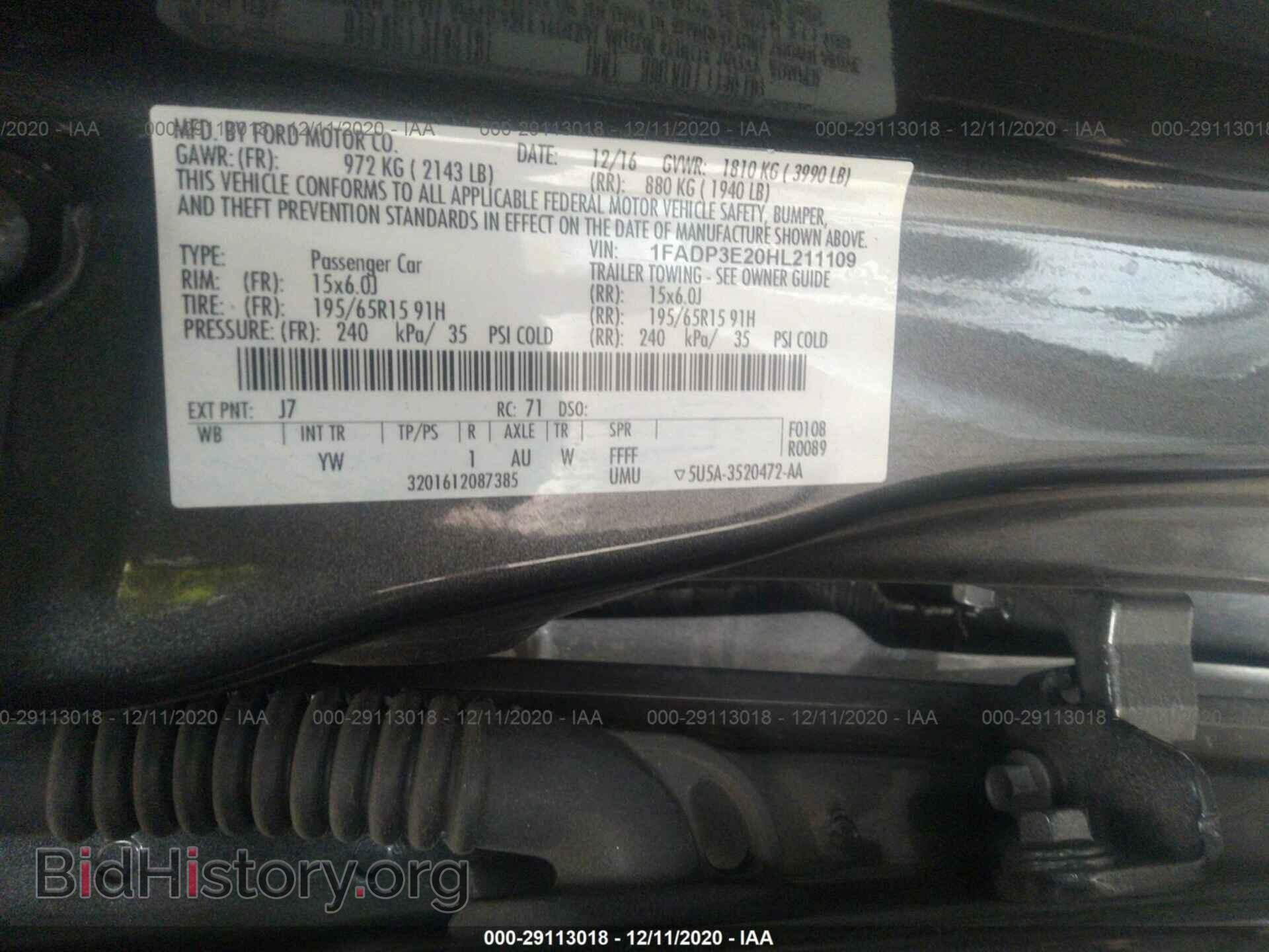 2017 FORD FOCUS - VIN: 1FADP3E20HL211109 - Фото 9