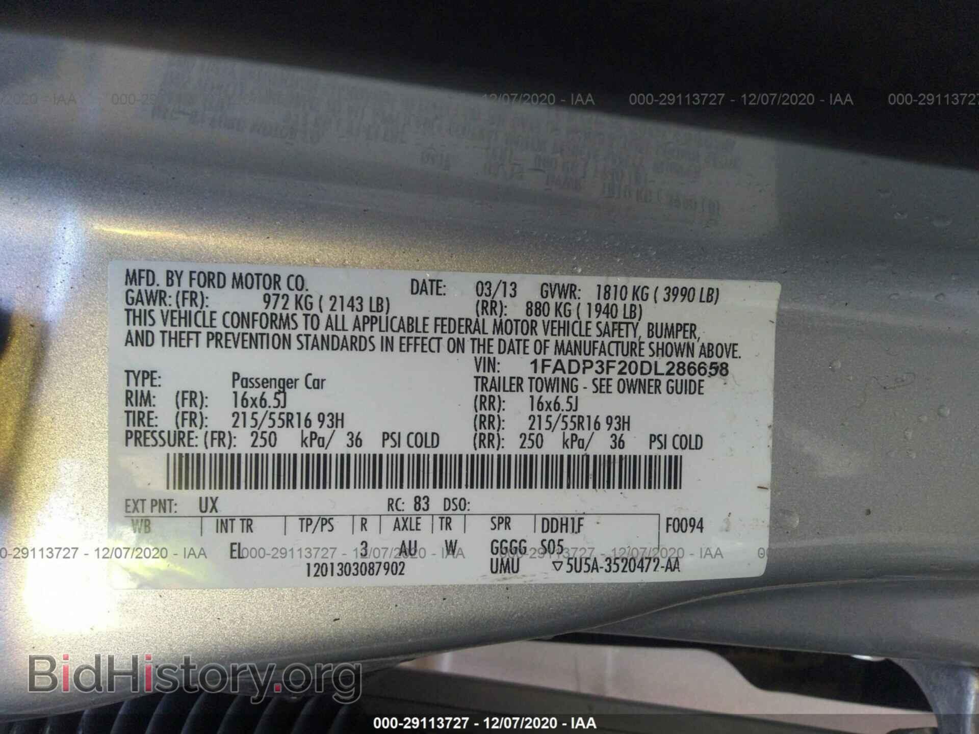 2013 FORD FOCUS - VIN: 1FADP3F20DL286658 - Фото 9