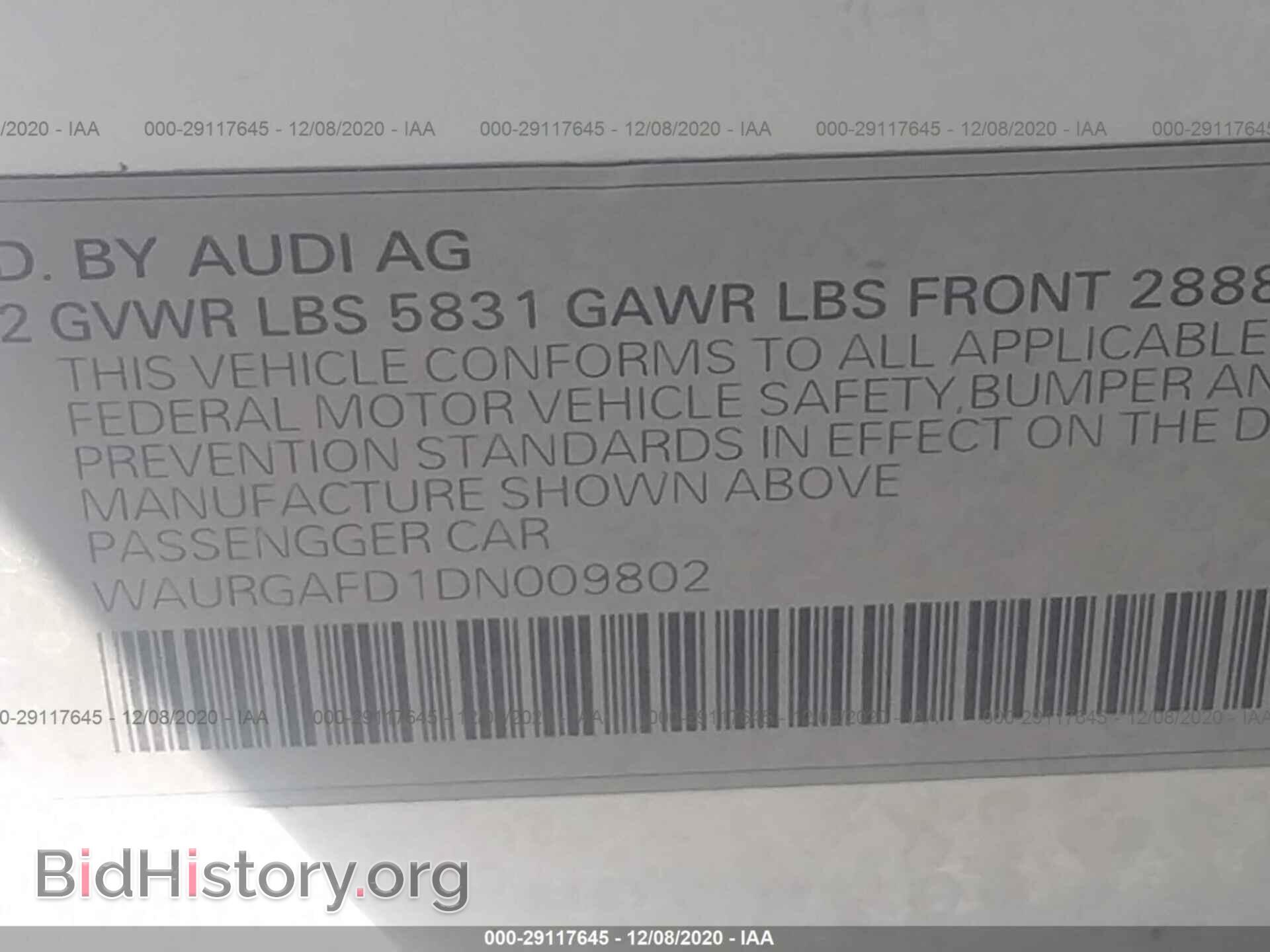 2013 AUDI A8 L - VIN: WAURGAFD1DN009802 - Фото 9