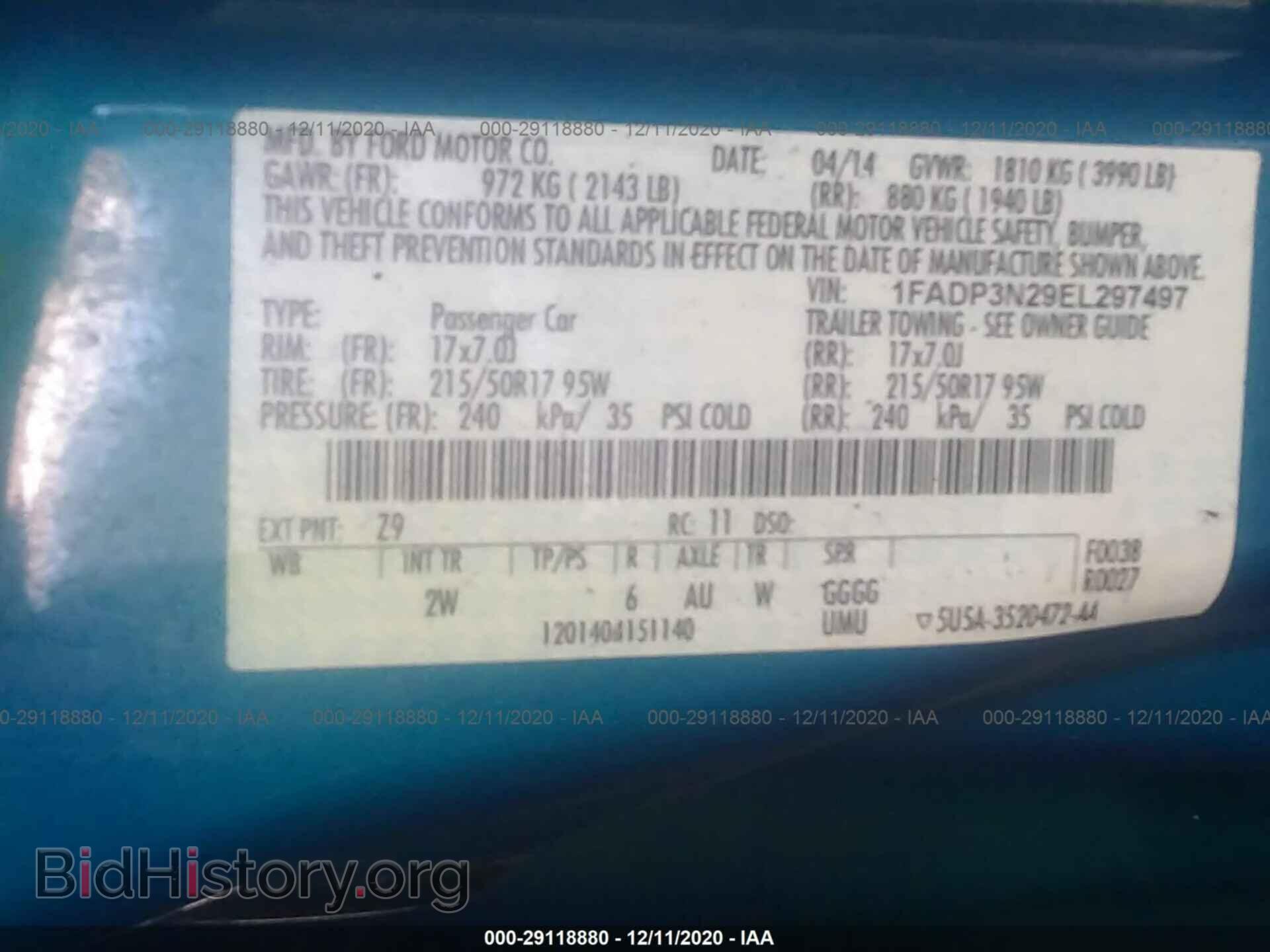 2014 FORD FOCUS - VIN: 1FADP3N29EL297497 - Photo 9