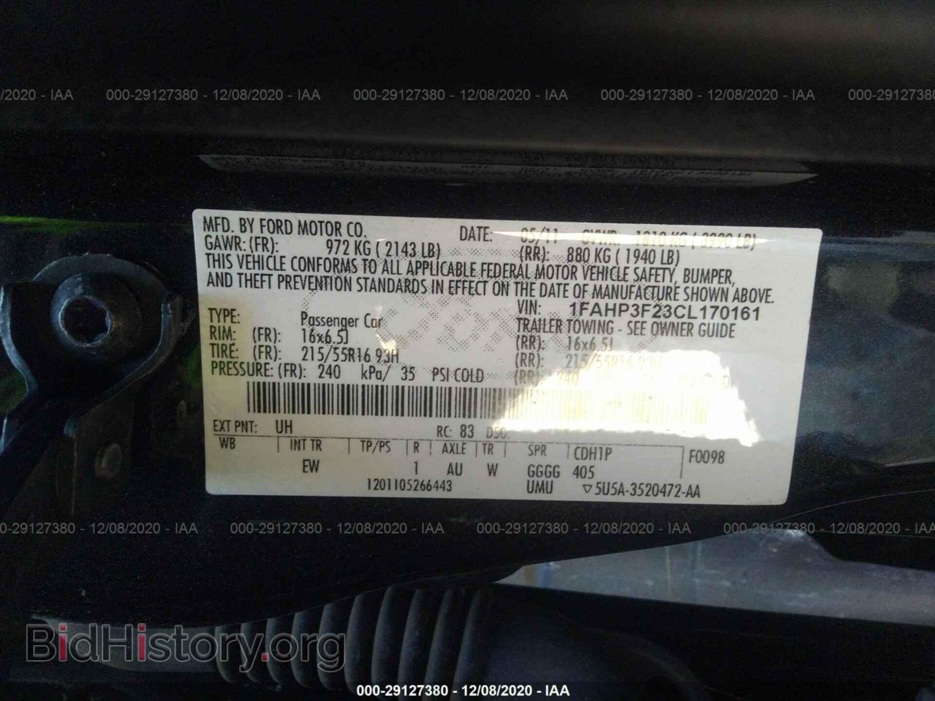 2012 FORD FOCUS - VIN: 1FAHP3F23CL170161 - Фото 9
