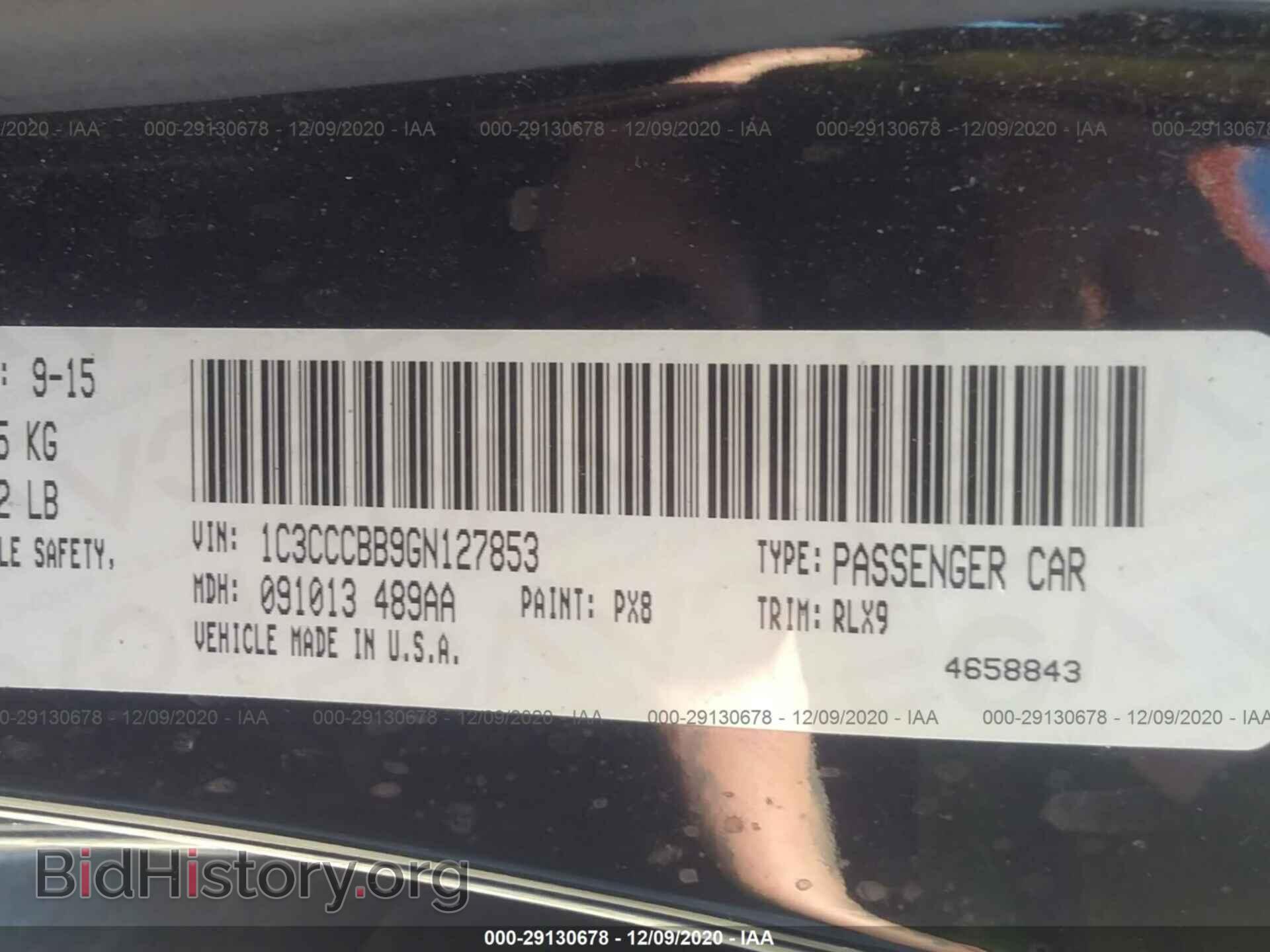 2016 CHRYSLER 200 - VIN: 1C3CCCBB9GN127853 - Фото 9