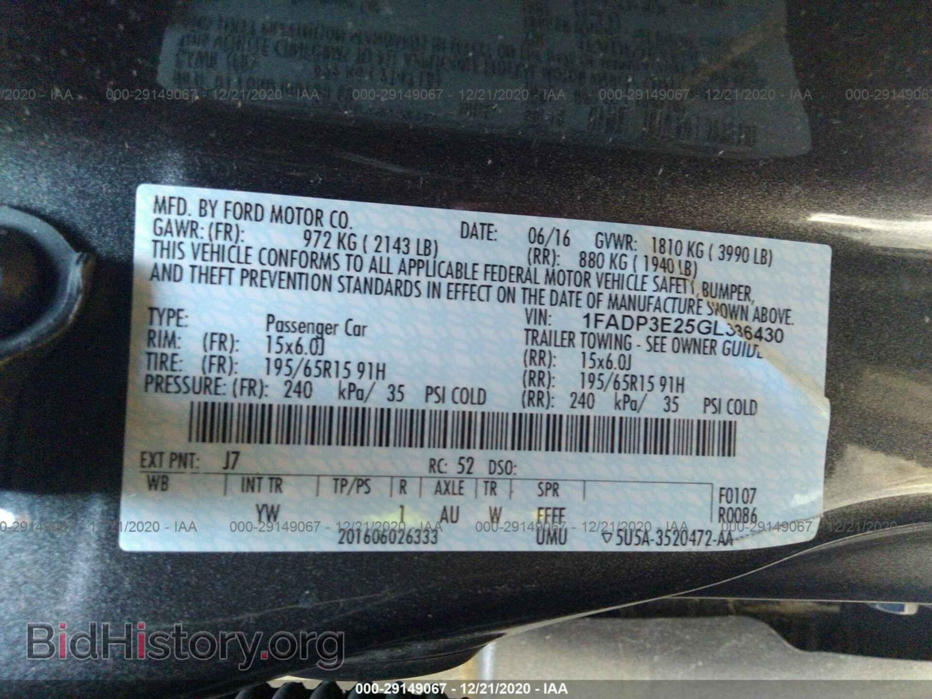 2016 FORD FOCUS - VIN: 1FADP3E25GL336430 - Фото 9