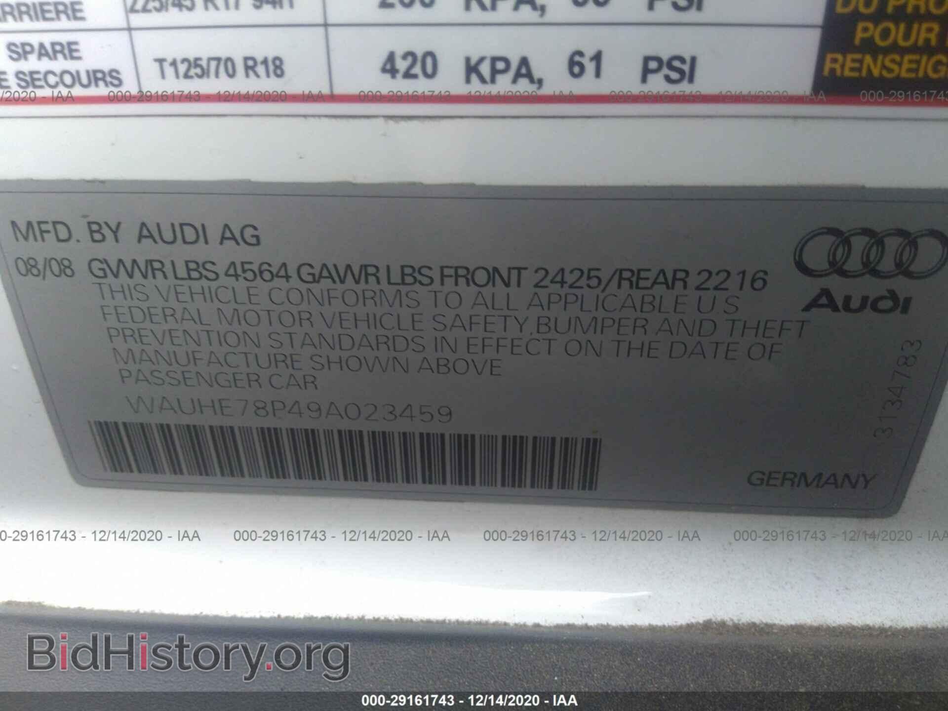 2009 AUDI A3 - VIN: WAUHE78P49A023459 - Фото 9