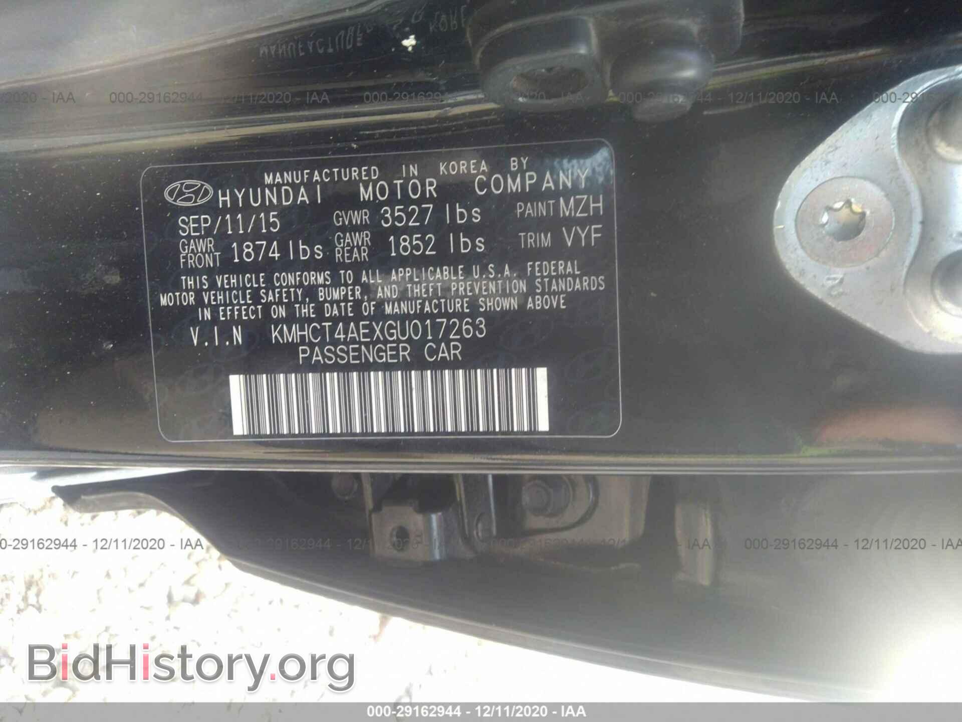 2016 HYUNDAI ACCENT - VIN: KMHCT4AEXGU017263 - Фото 9