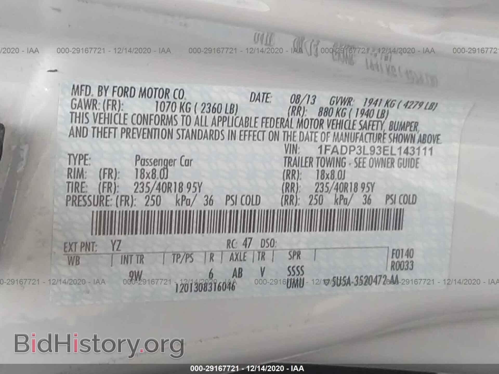 2014 FORD FOCUS - VIN: 1FADP3L93EL143111 - Photo 9