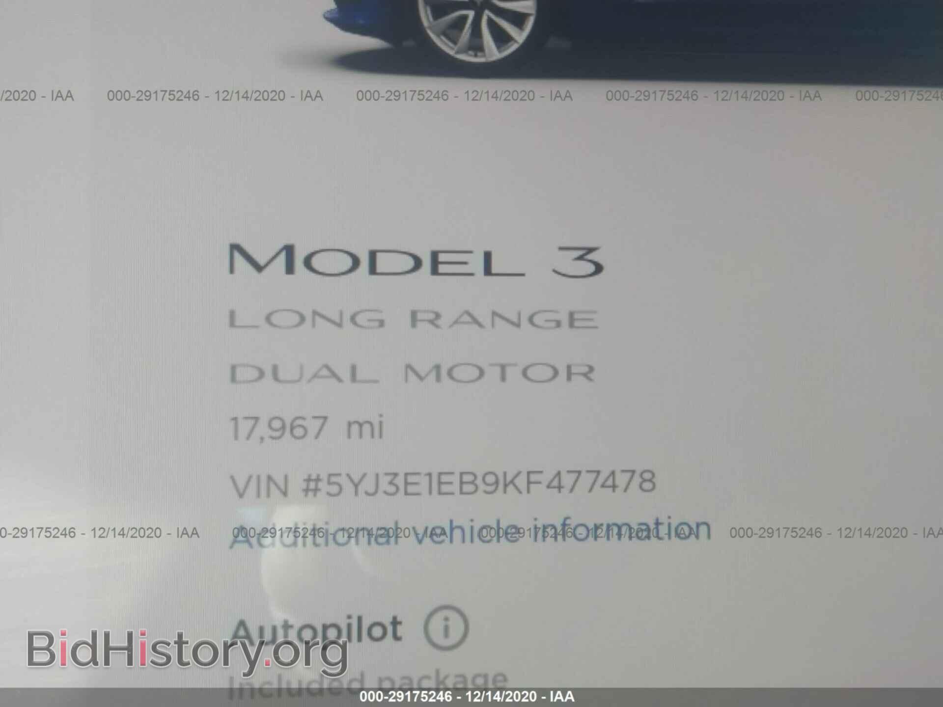 2019 TESLA MODEL 3 - VIN: 5YJ3E1EB9KF477478 - Photo 7
